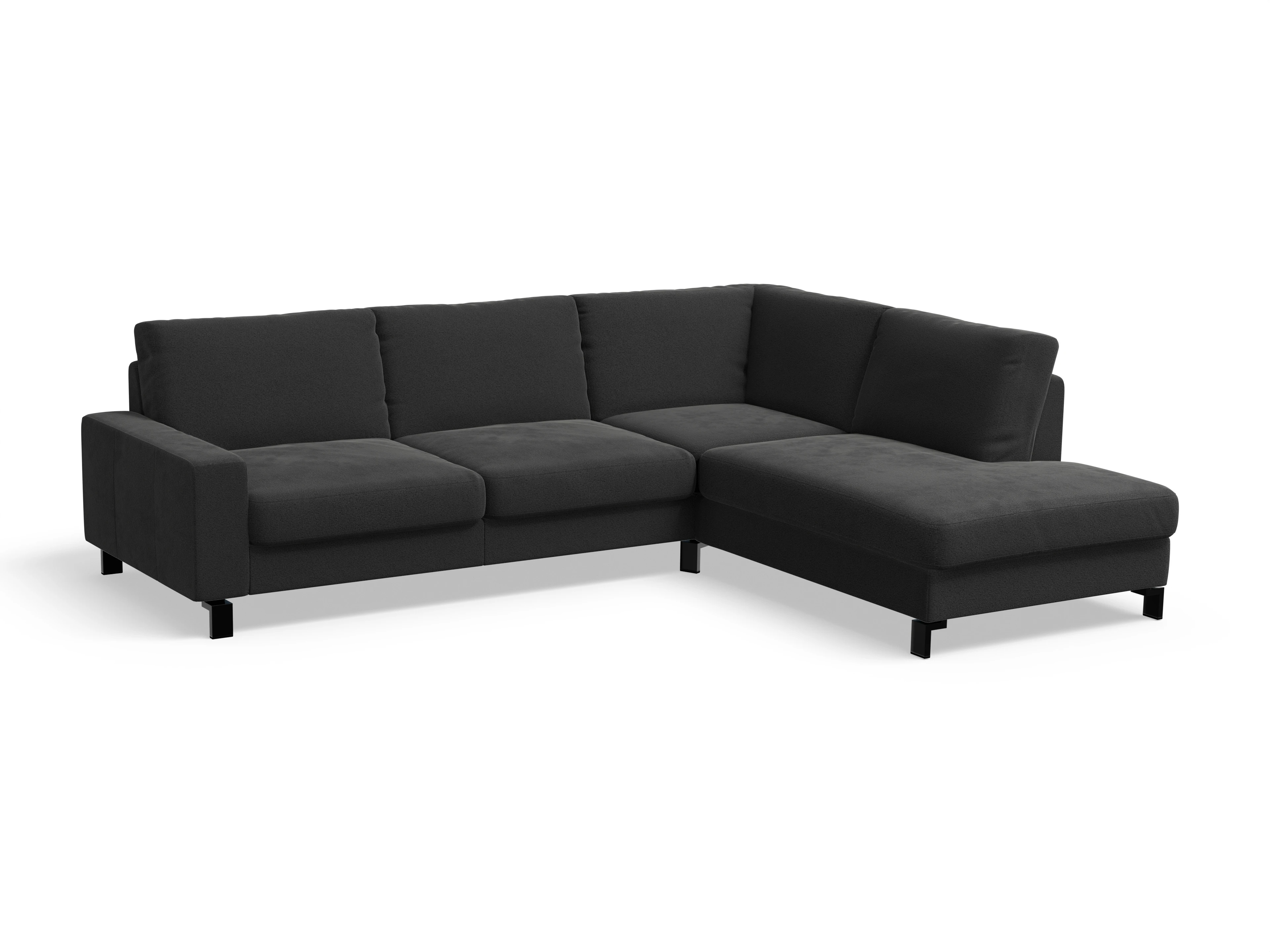 Ansicht des Produktes Casco 2.0 Ecksofa rechts Abschluss offen in Stoff Schwarz