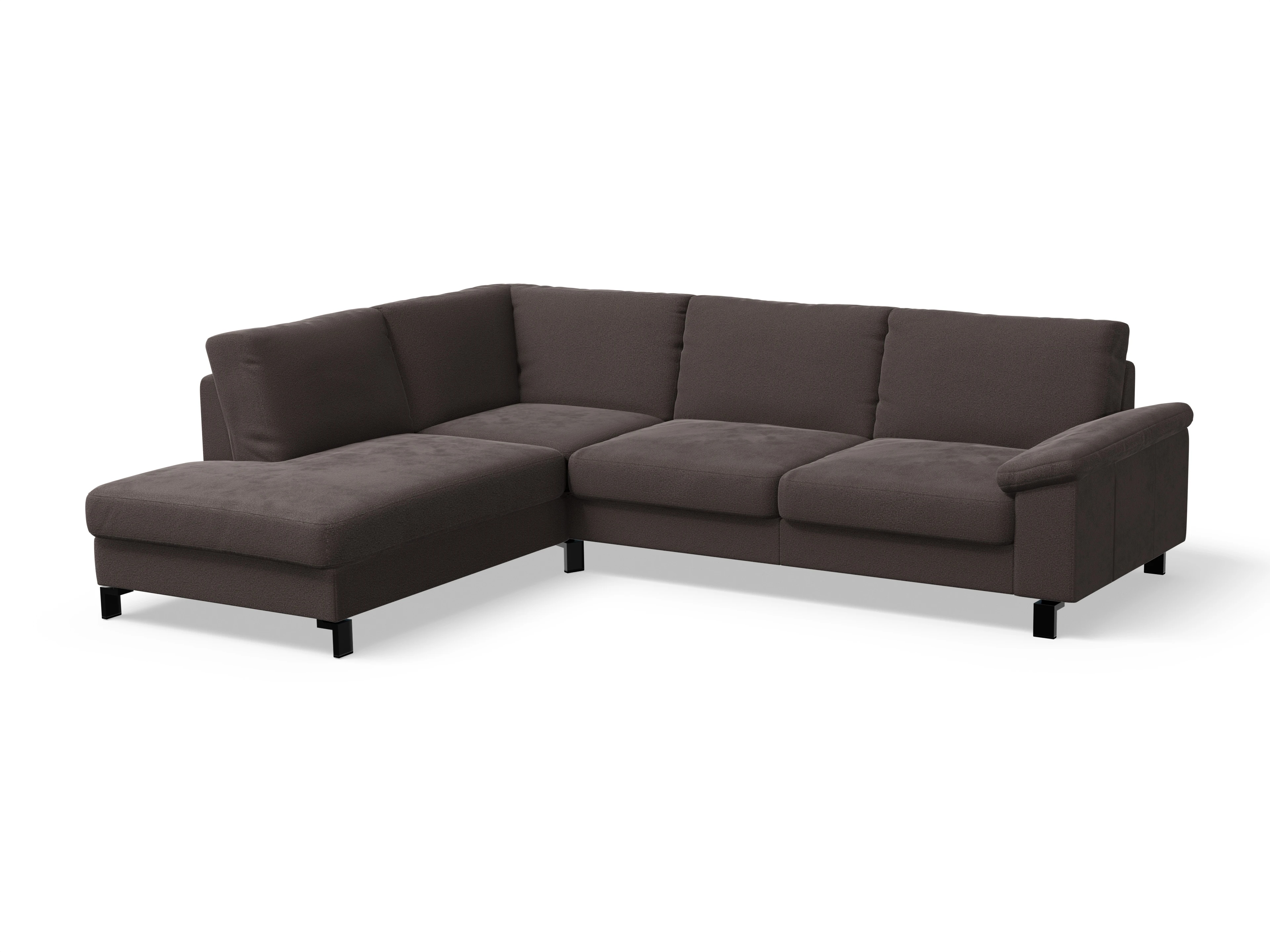 Ansicht des Produktes Casco 2.0 Ecksofa links Abschluss offen in Stoff Braun