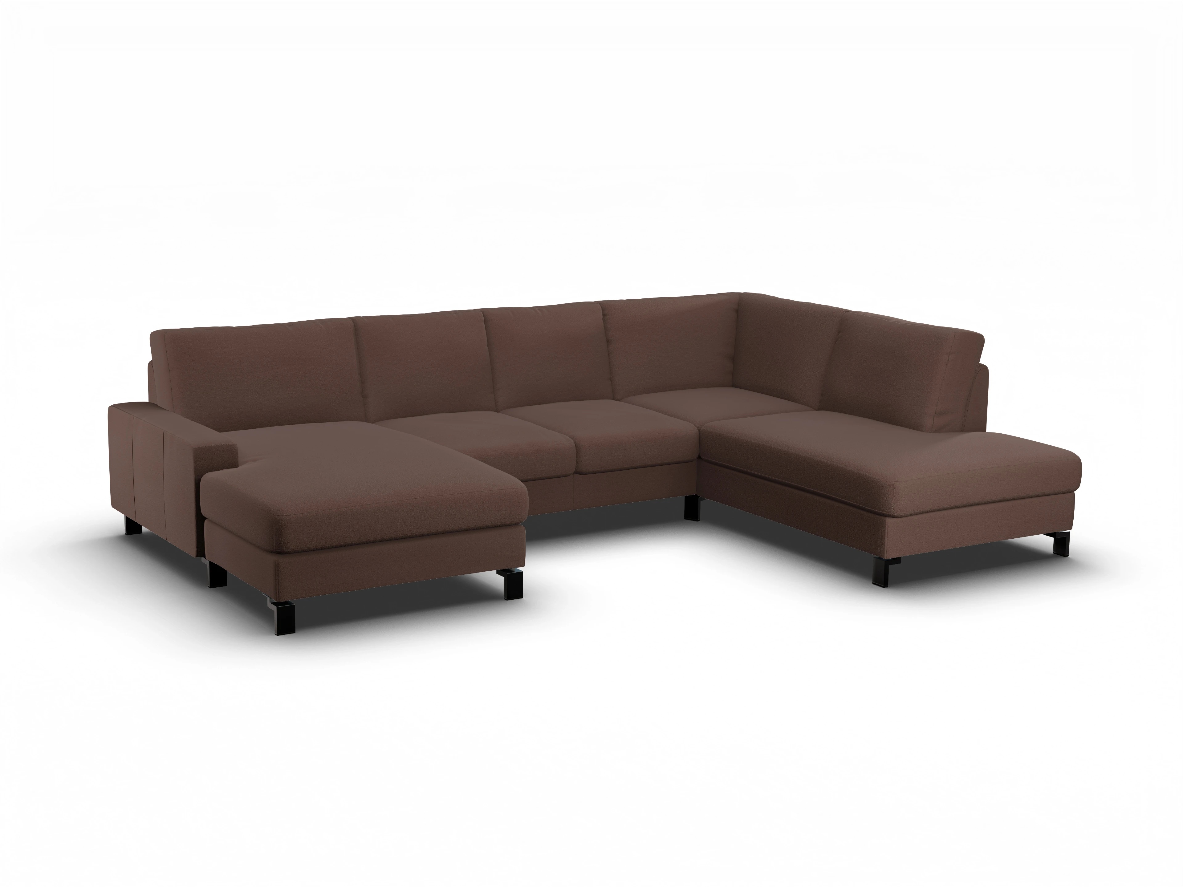 Ansicht des Produktes Casco 2.0 Wohnlandschaft offen beidseitig in Stoff Braun