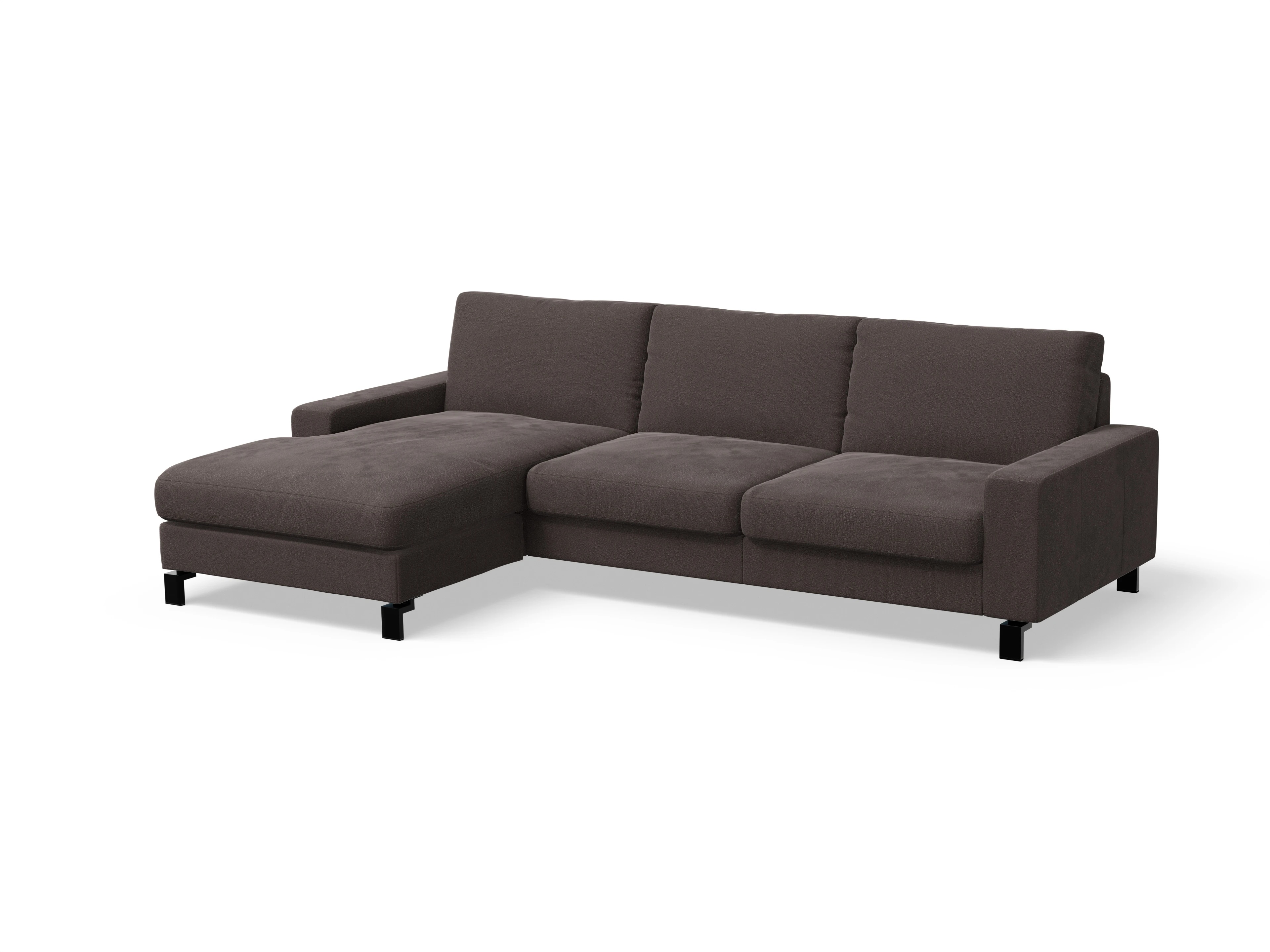 Ansicht des Produktes Casco 2.0 Ecksofa links Abschluss offen in Stoff Braun