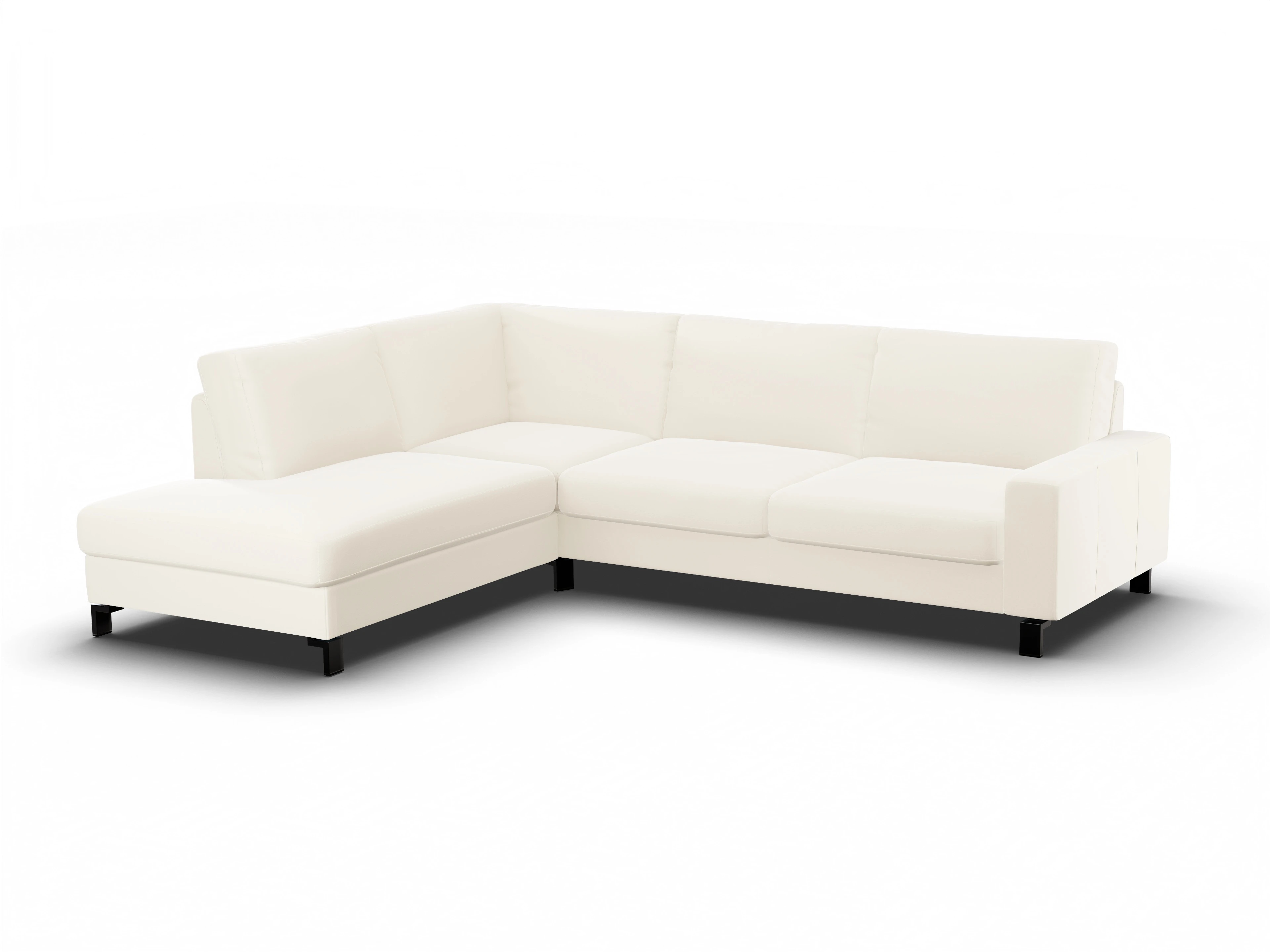 Ansicht des Produktes Casco 2.0 Ecksofa links Abschluss offen in Stoff Beige