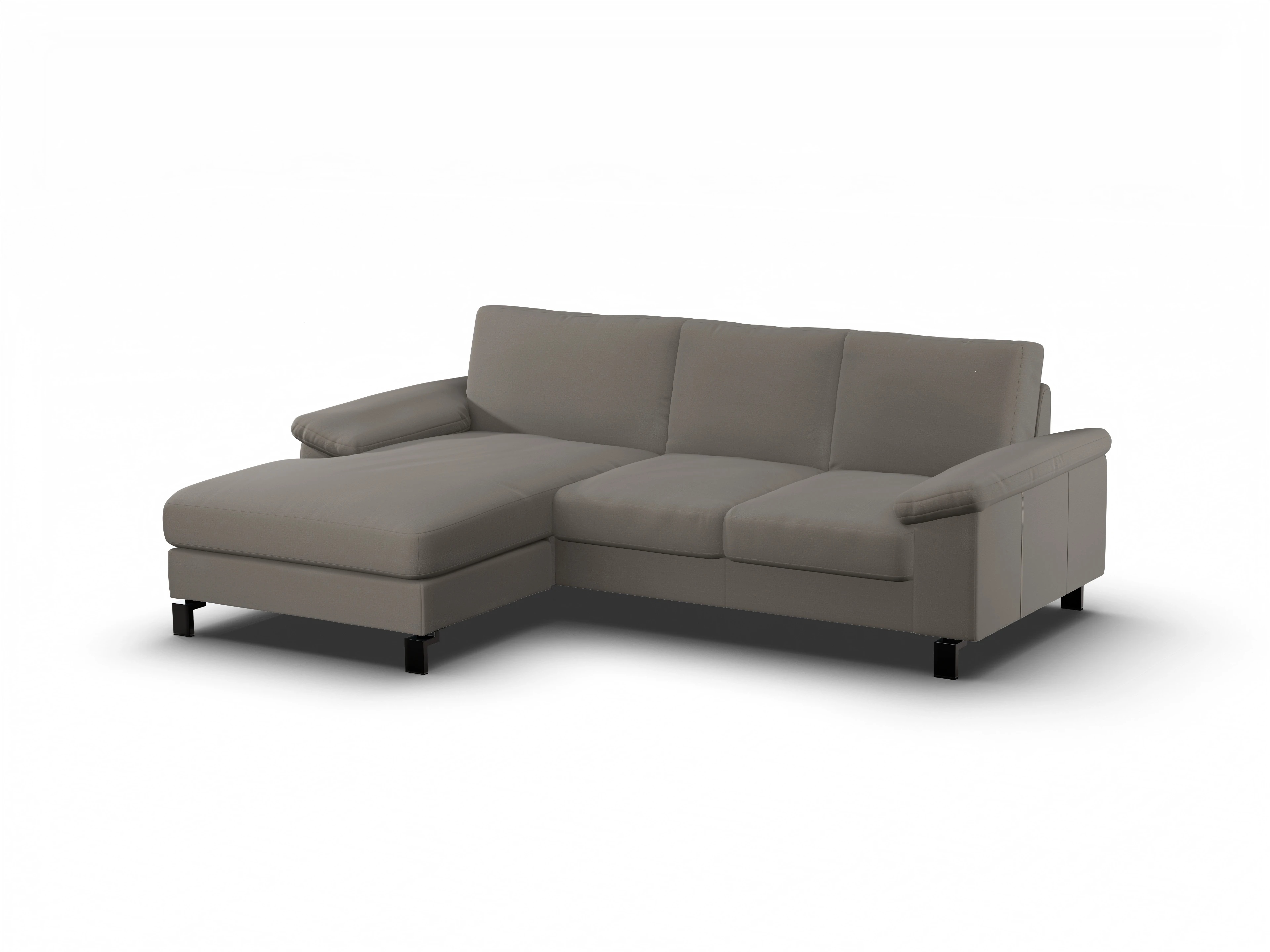 Casco Ecksofa LO Medium L Ansicht des Produktes Casco 2.0 Ecksofa links Abschluss offen in Stoff Braun