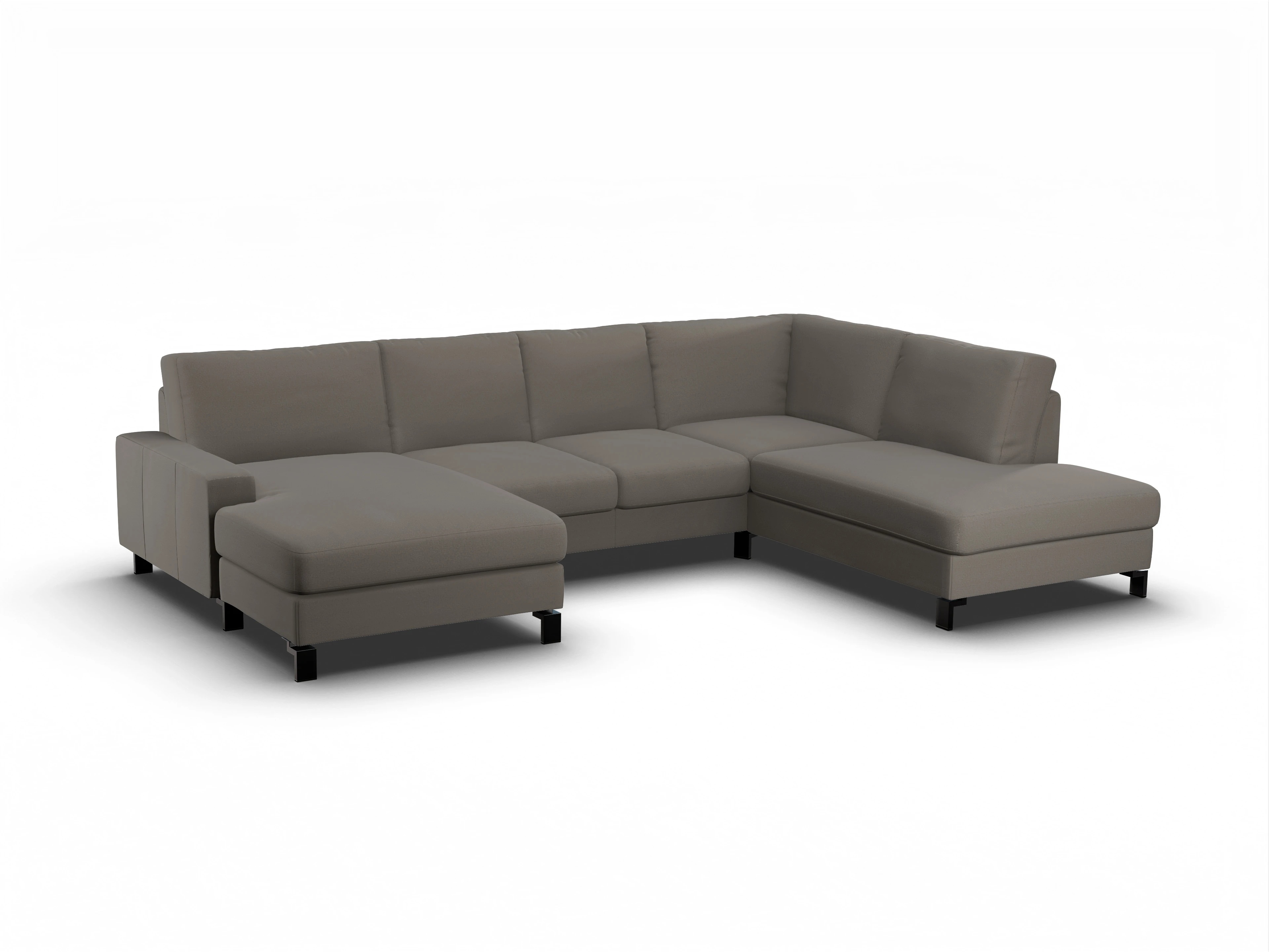 Ansicht des Produktes Casco 2.0 Wohnlandschaft offen beidseitig in Stoff Braun