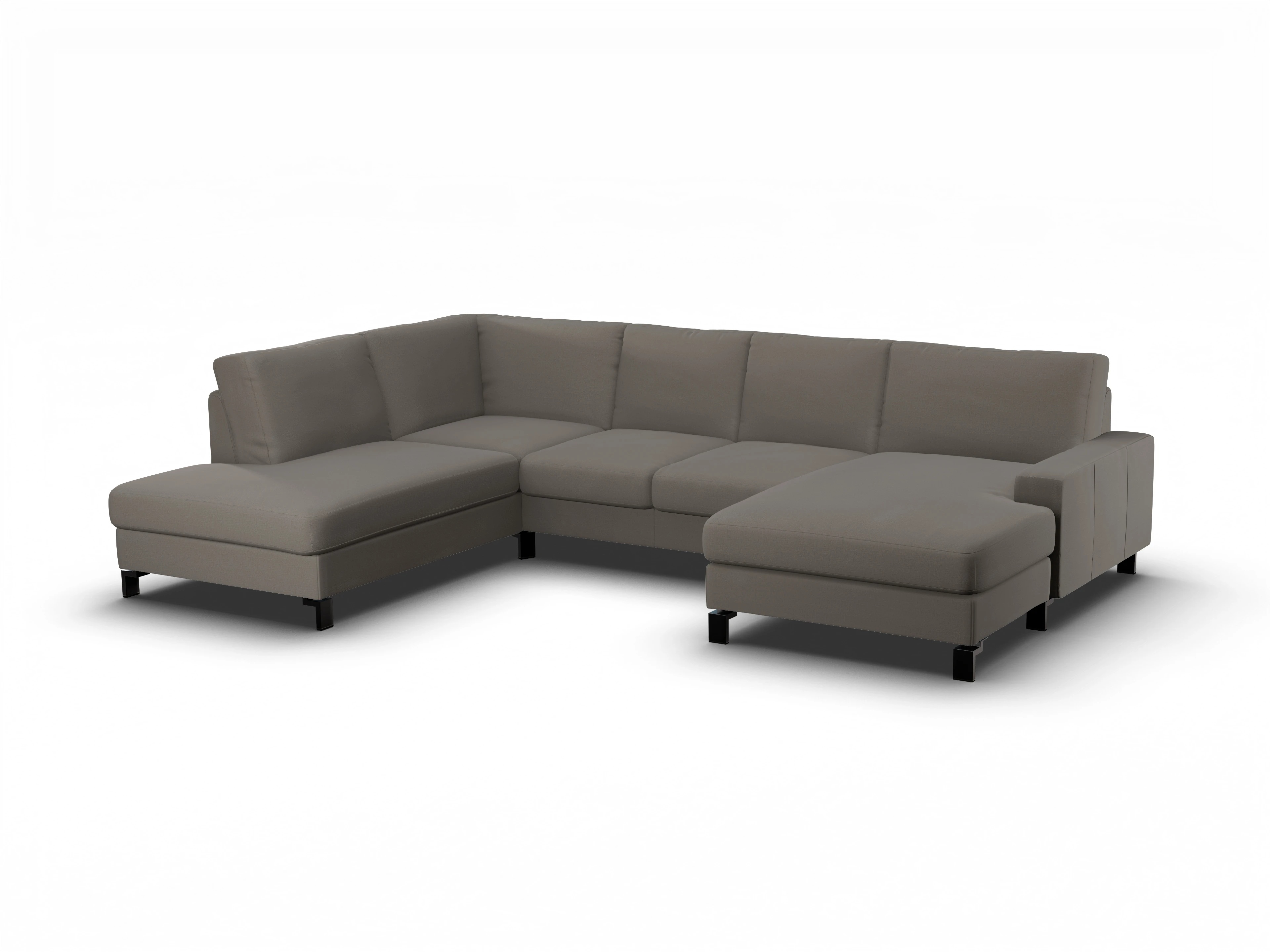 Ansicht des Produktes Casco 2.0 Wohnlandschaft offen beidseitig in Stoff Braun