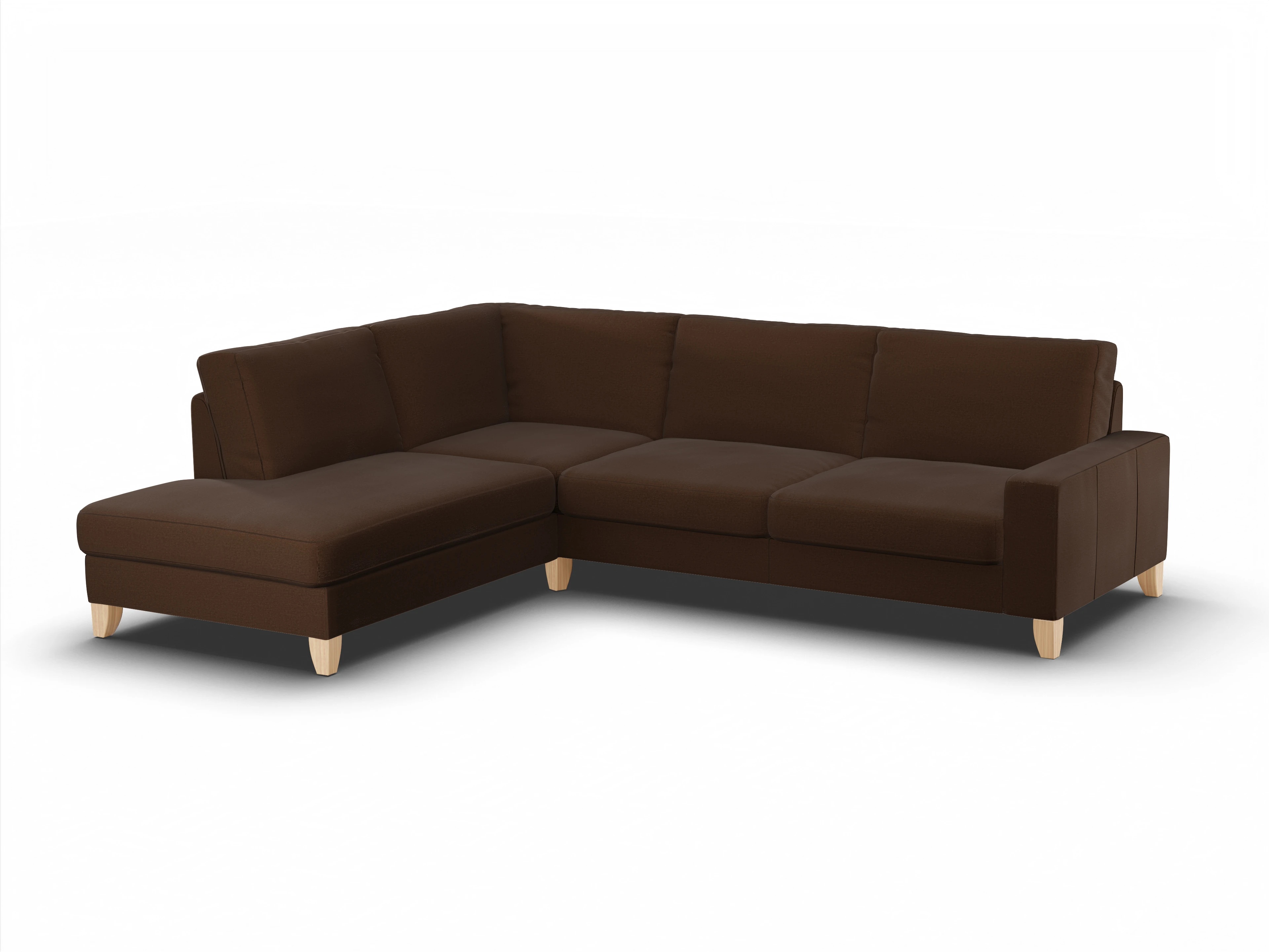 Ansicht des Produktes Casco 2.0 Ecksofa links Abschluss offen in Stoff Braun