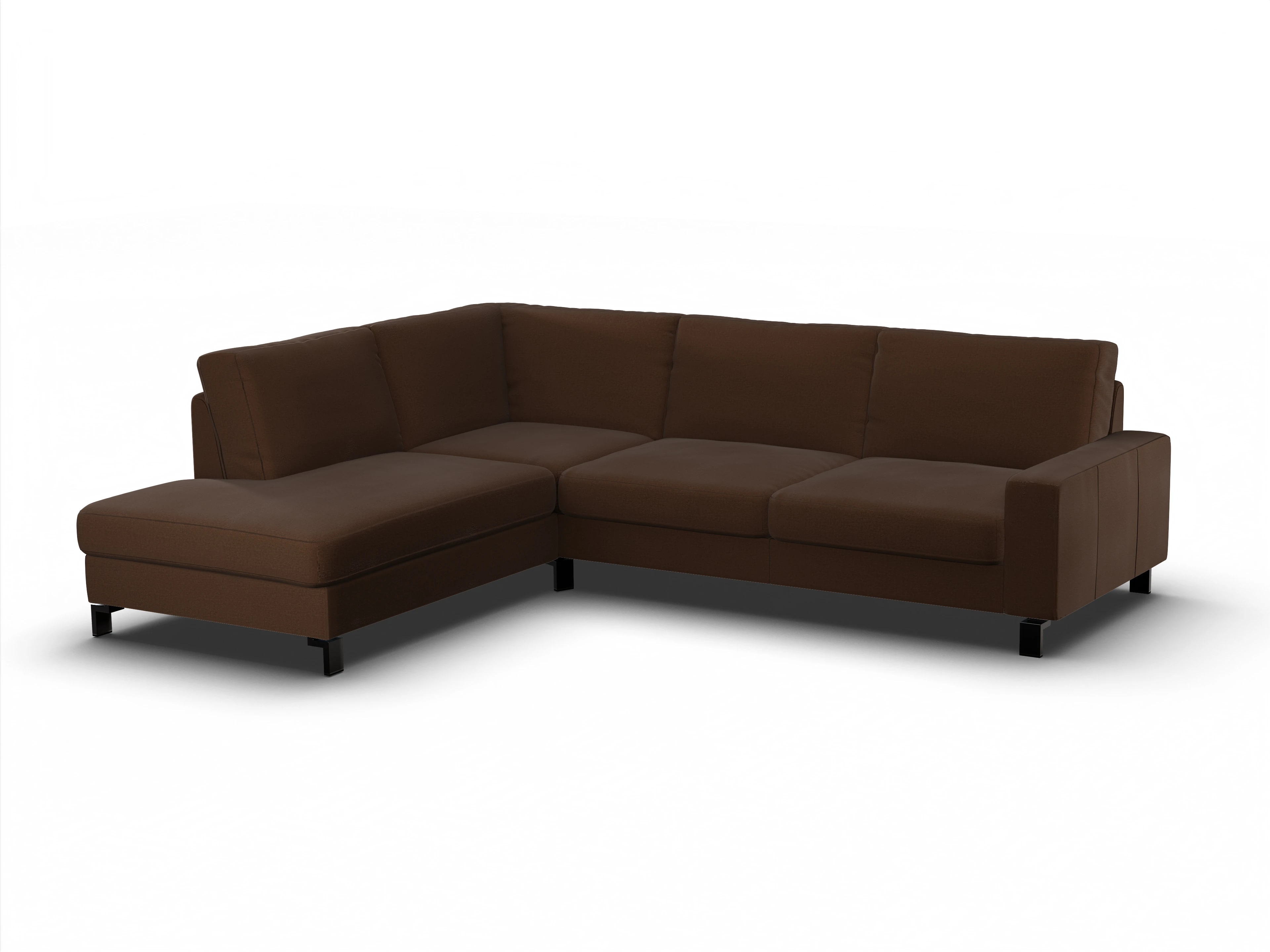 Ansicht des Produktes Casco 2.0 Ecksofa links Abschluss offen in Stoff Braun