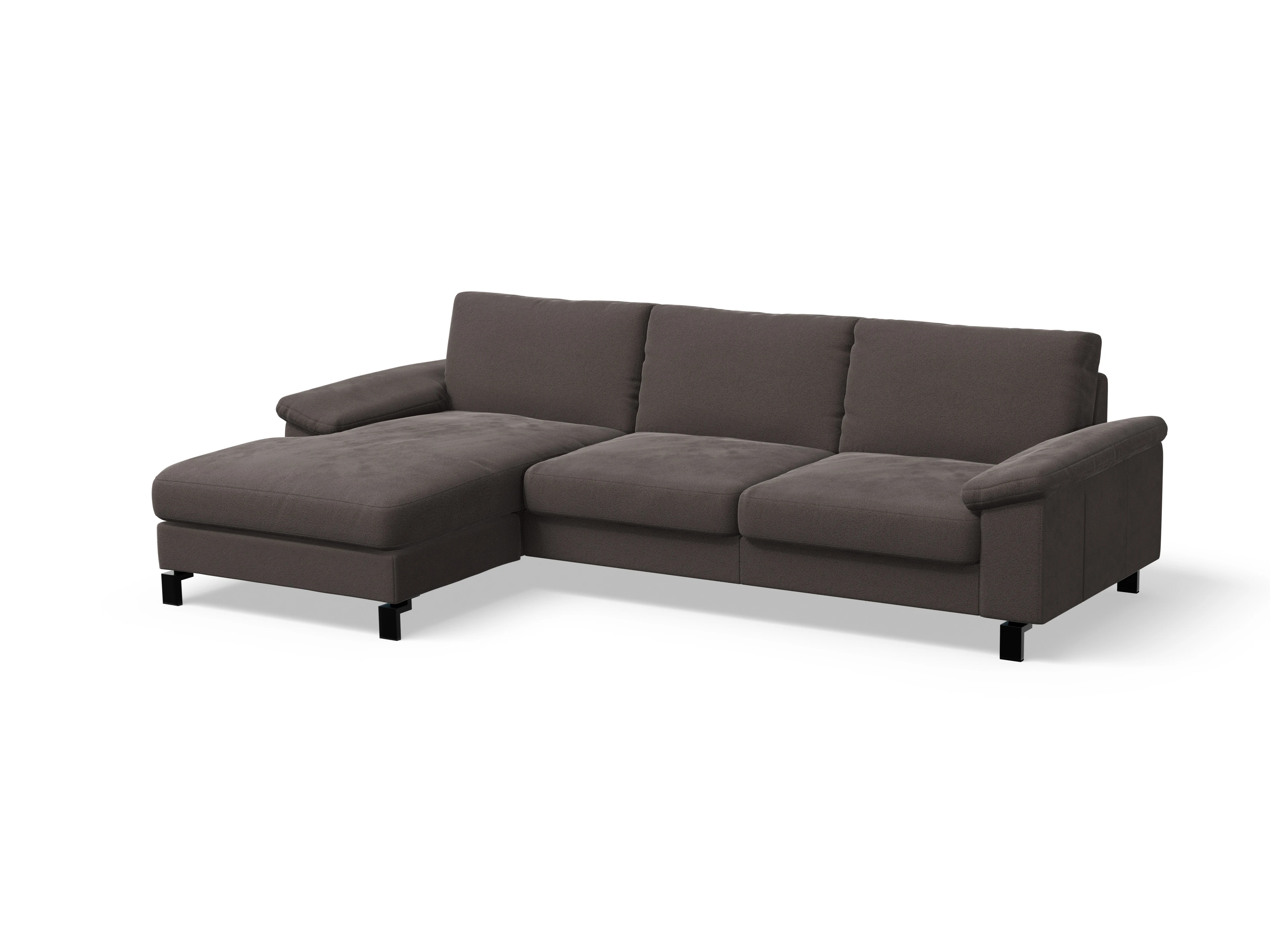 Ansicht des Produktes Casco 2.0 Ecksofa links Abschluss offen in Stoff Braun