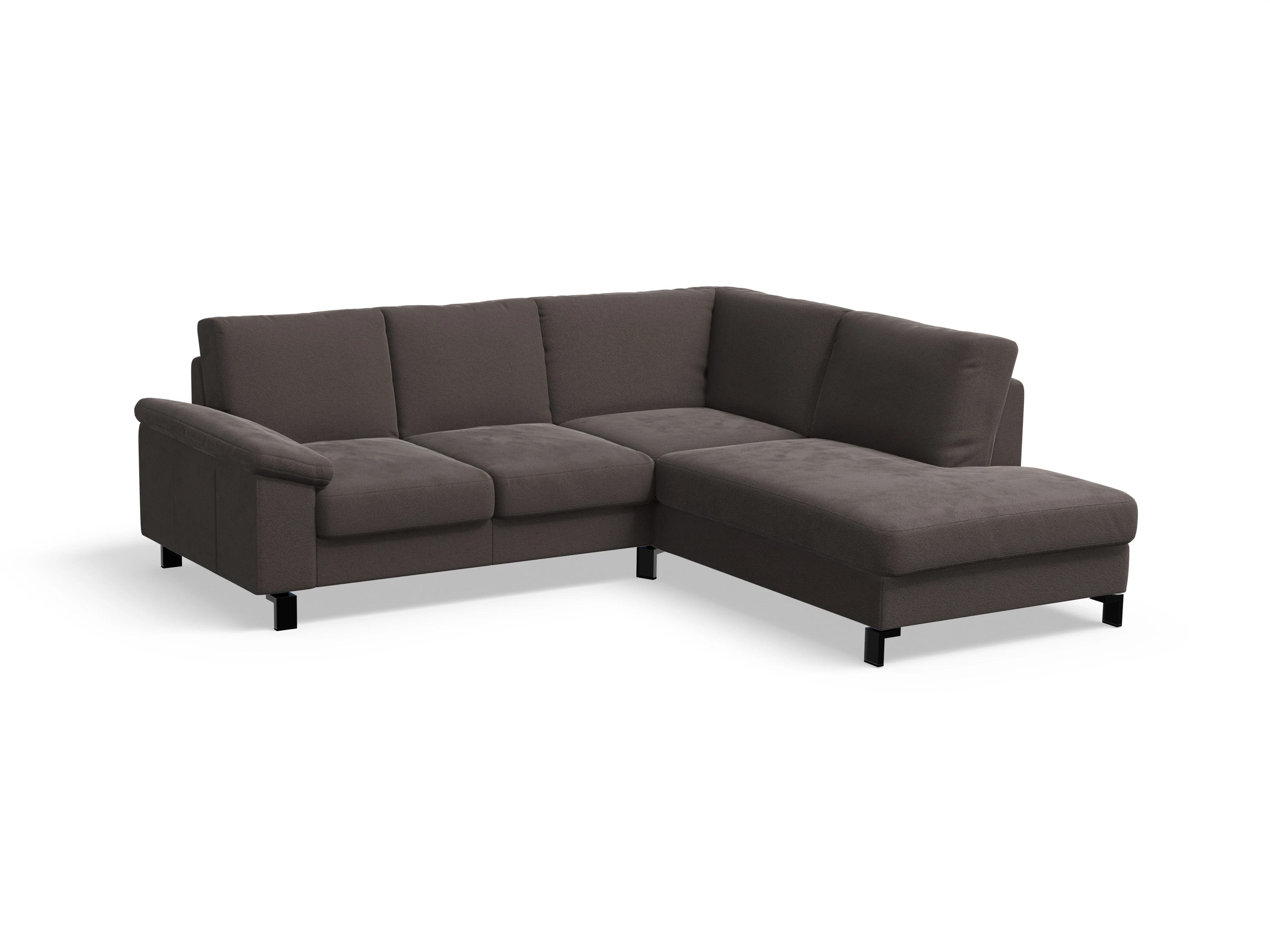 Casco Ecksofa UM Small R Ansicht des Produktes Casco 2.0 Ecksofa rechts Abschluss offen in Stoff Braun
