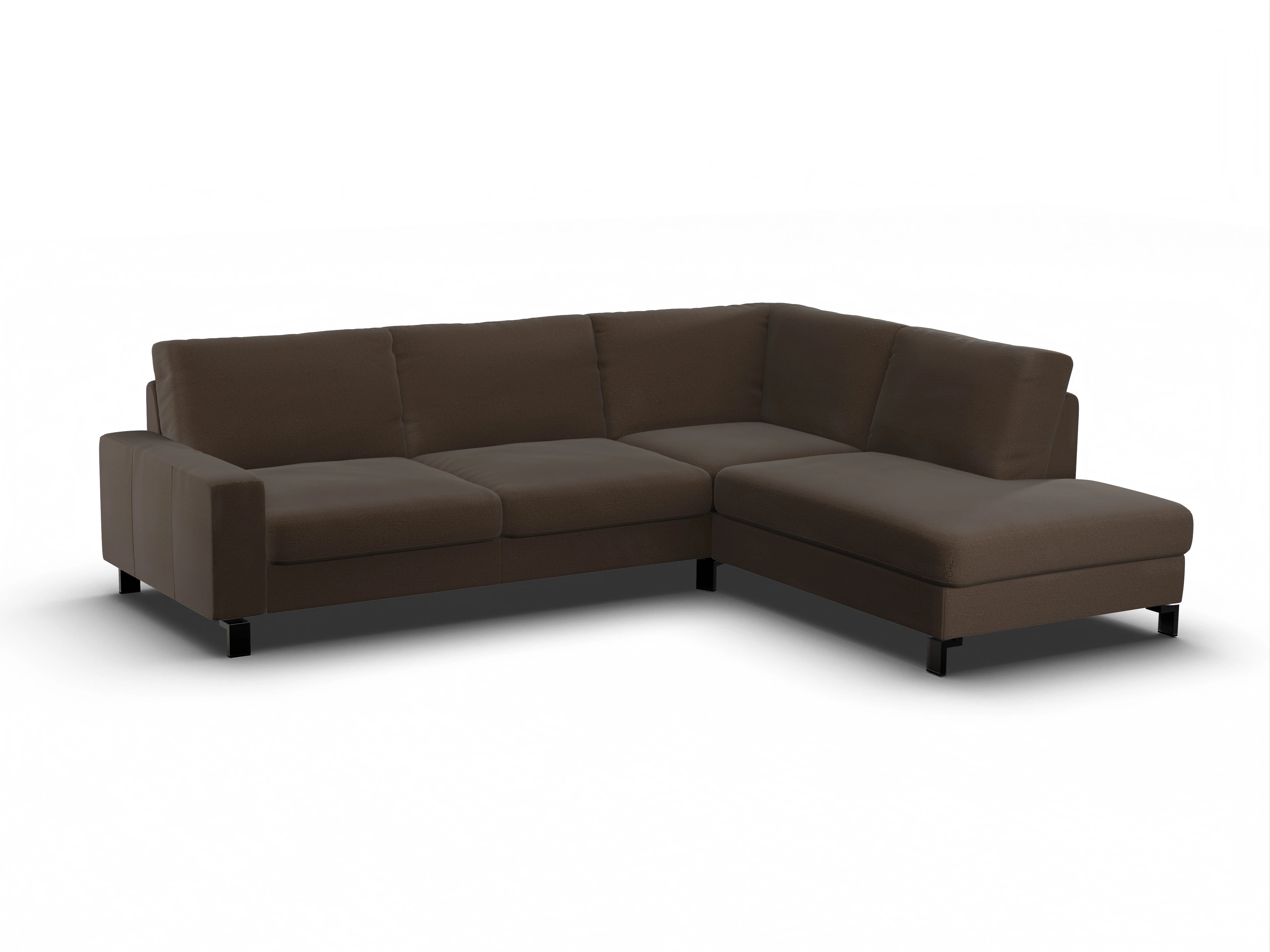 Ansicht des Produktes Casco 2.0 Ecksofa rechts Abschluss offen in Stoff Braun