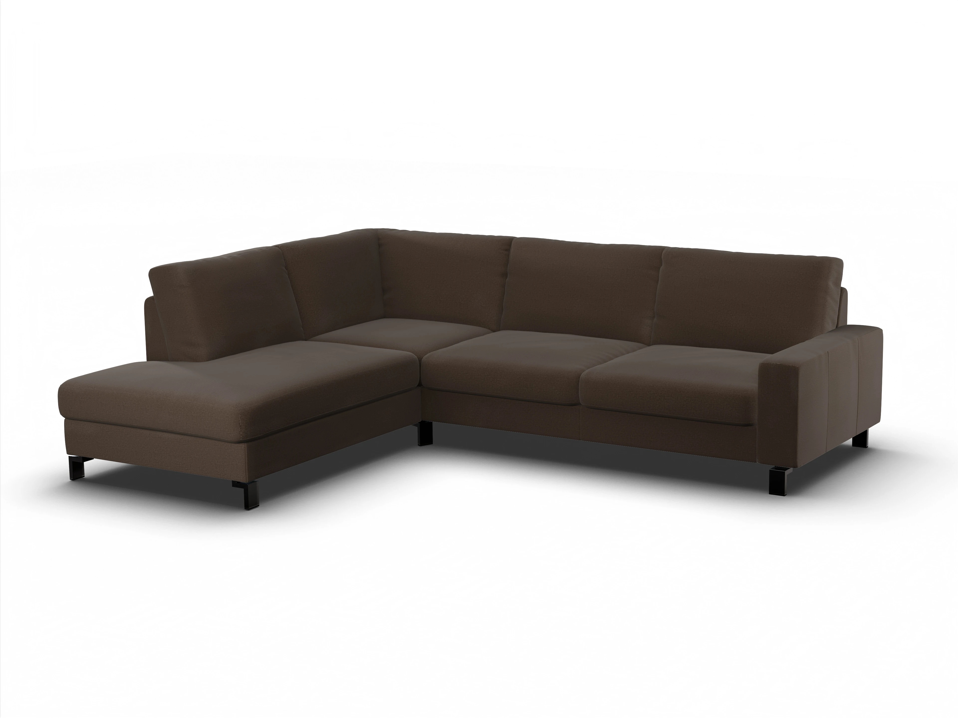 Ansicht des Produktes Casco 2.0 Ecksofa links Abschluss offen in Stoff Braun