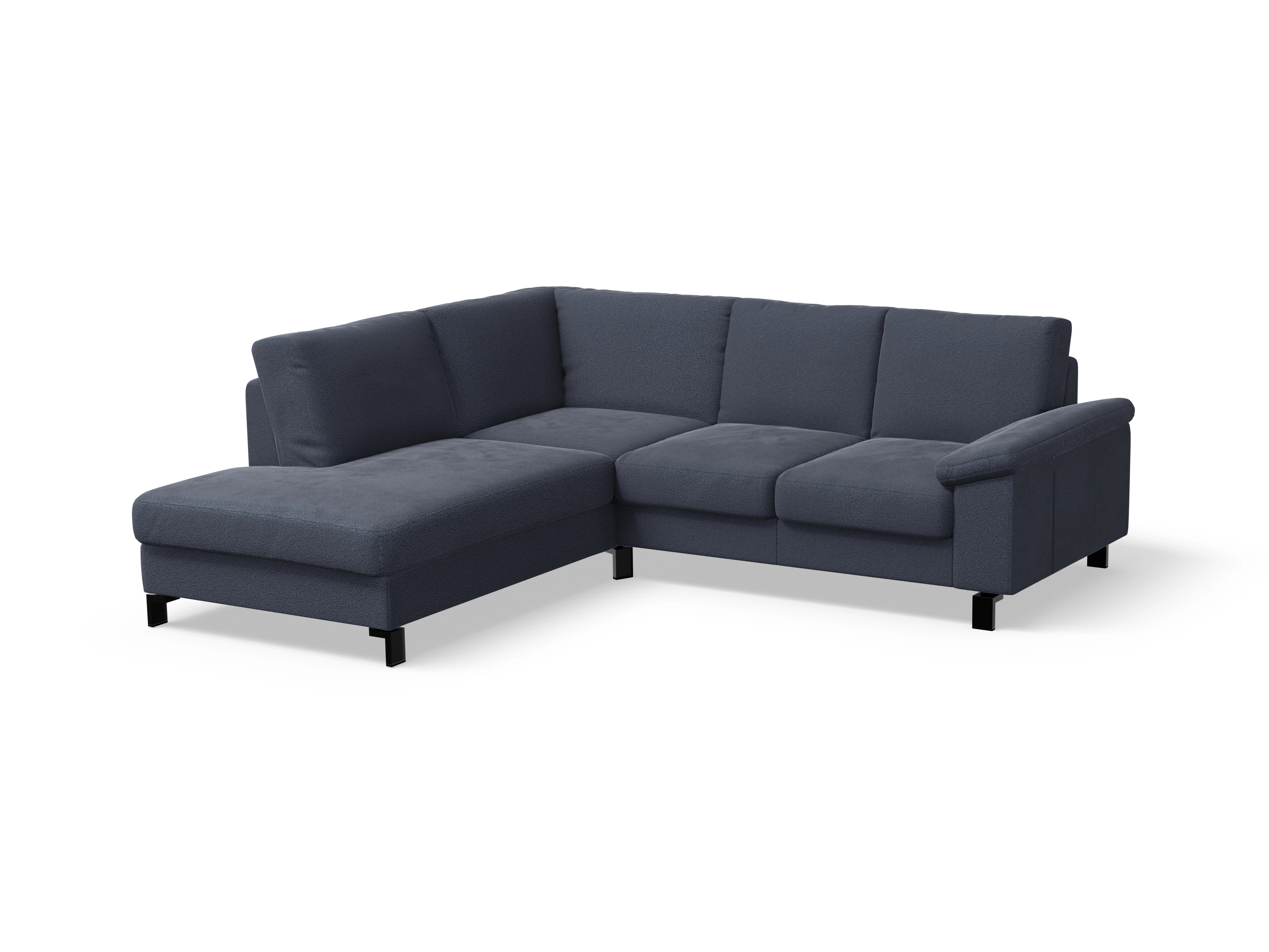 Casco Ecksofa UM Small L Ansicht des Produktes Casco 2.0 Ecksofa links Abschluss offen in Stoff Blau