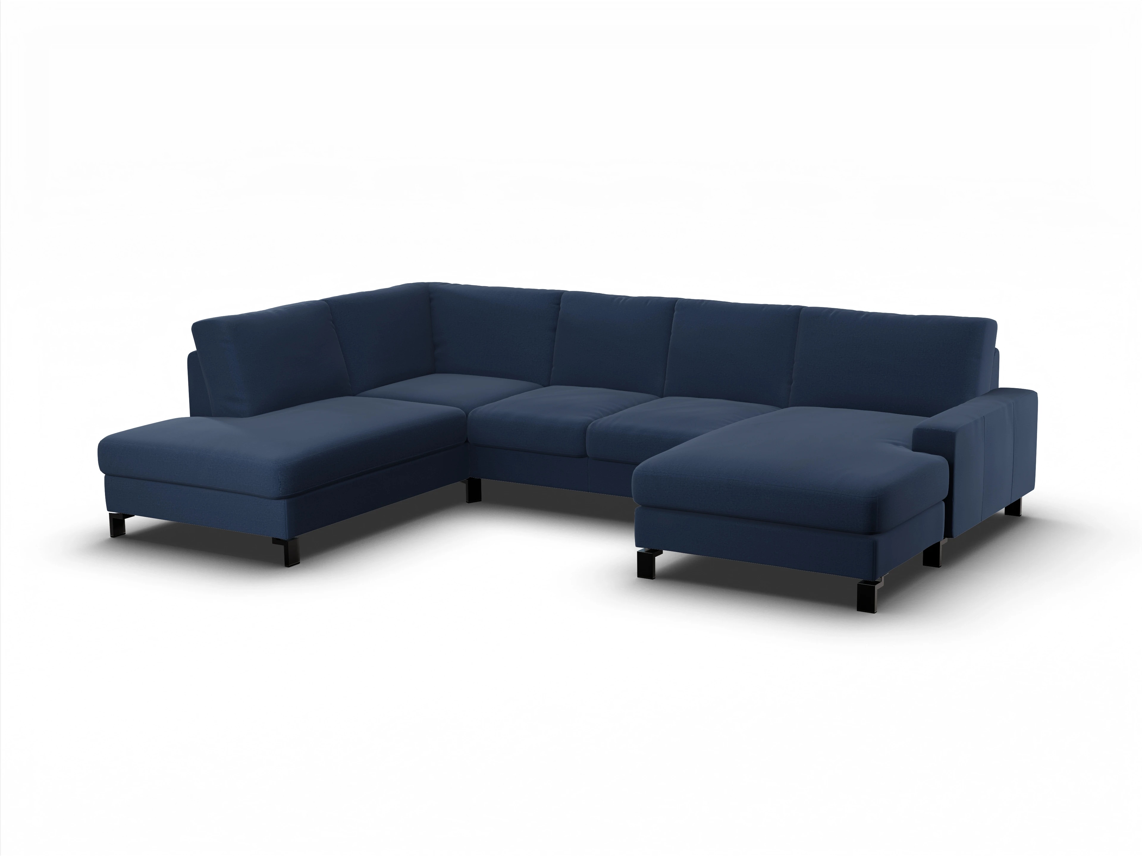 Ansicht des Produktes Casco 2.0 Wohnlandschaft offen beidseitig in Stoff Blau