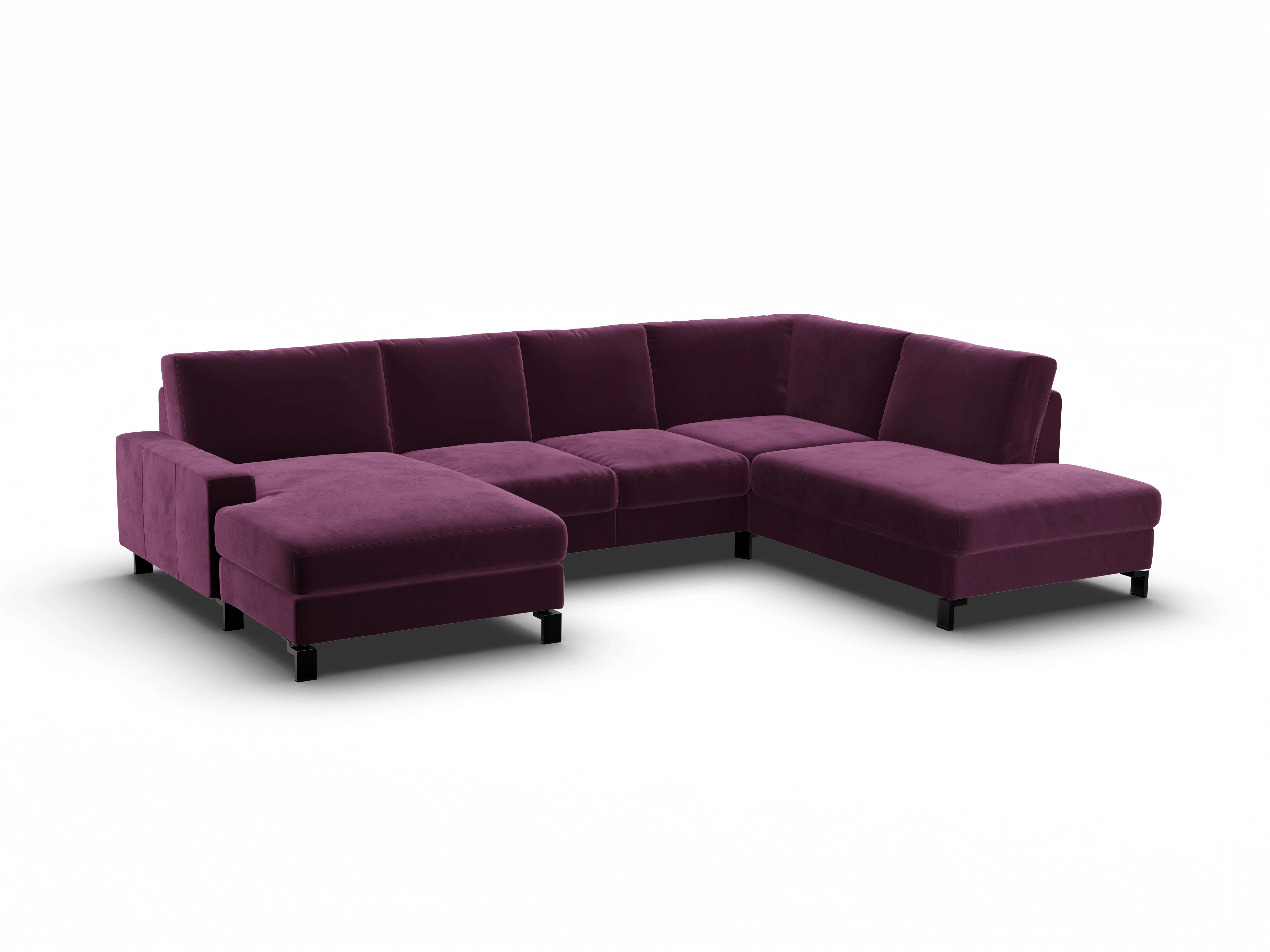 Ansicht des Produktes Casco 2.0 Wohnlandschaft offen beidseitig in Stoff Lila