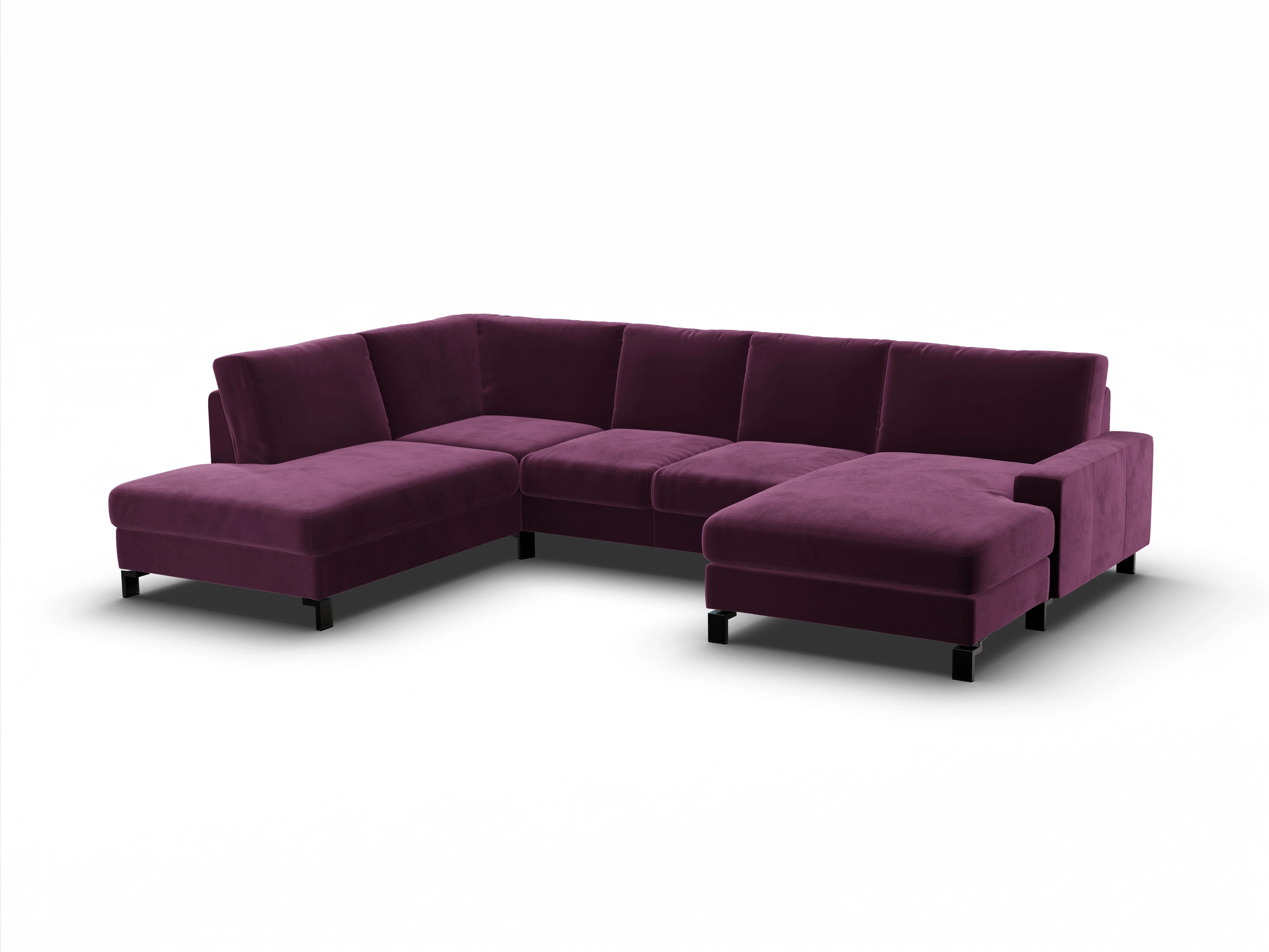 Ansicht des Produktes Casco 2.0 Wohnlandschaft offen beidseitig in Stoff Lila