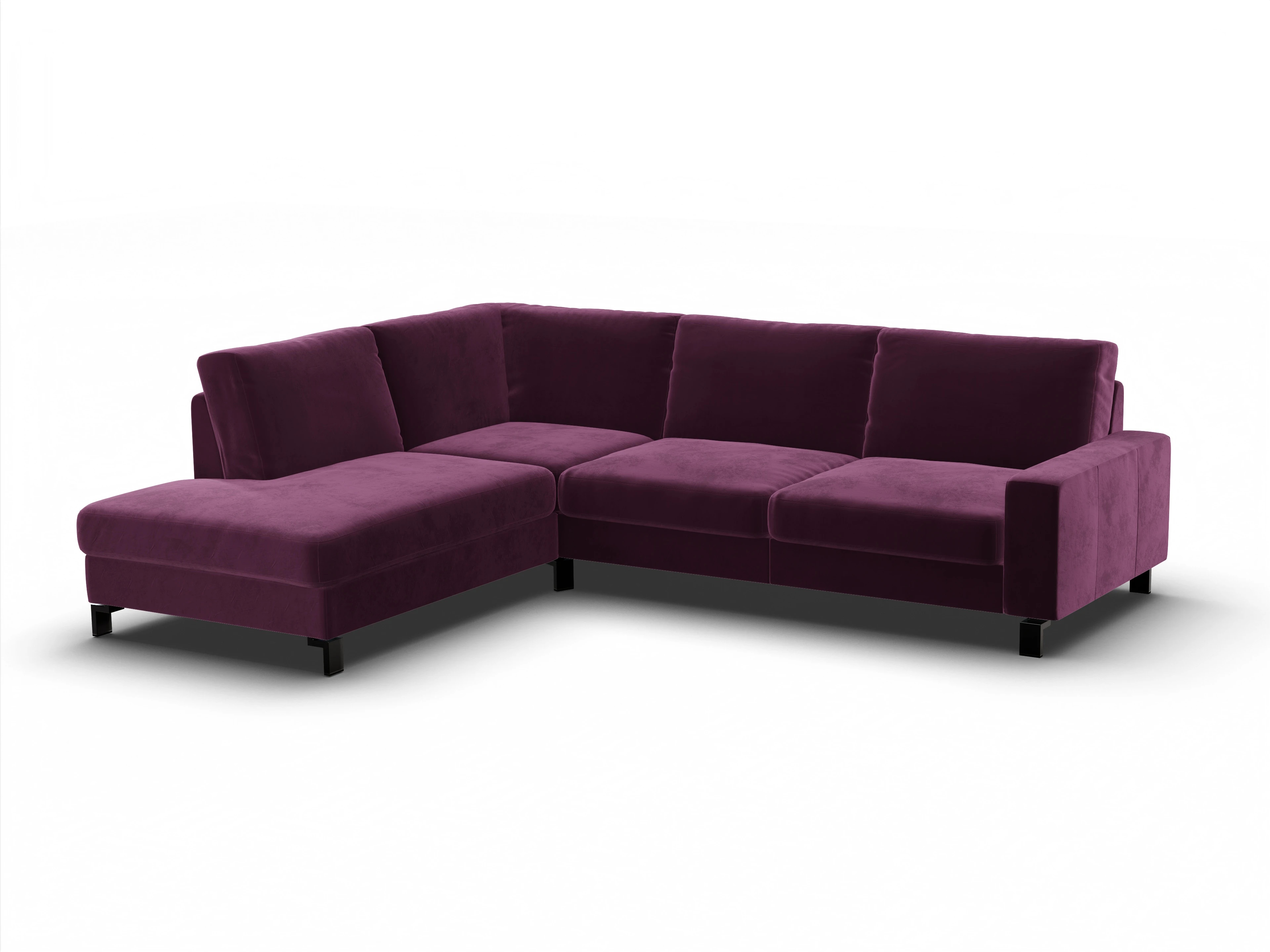 Ansicht des Produktes Casco 2.0 Ecksofa links Abschluss offen in Stoff Lila