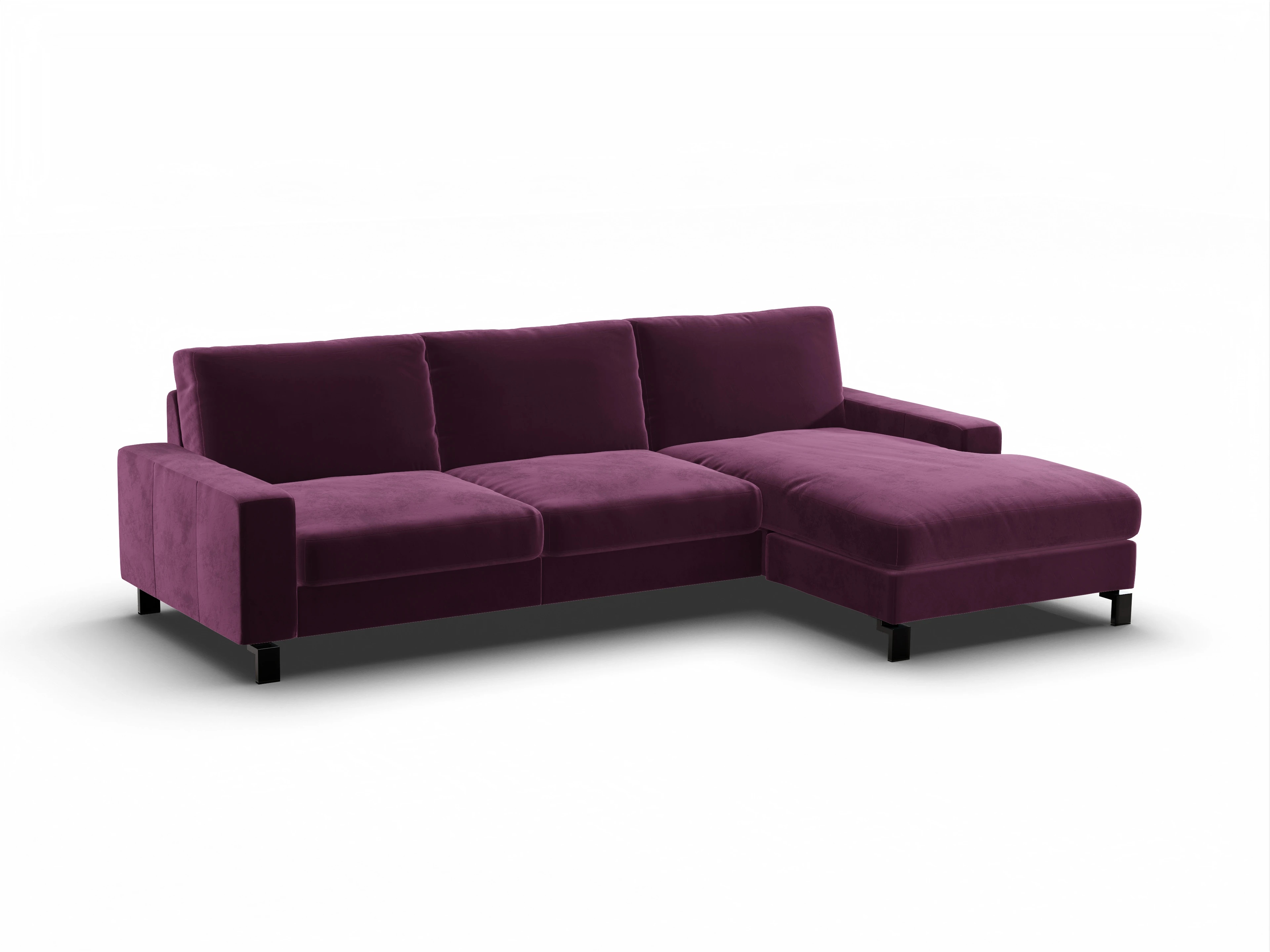Ansicht des Produktes Casco 2.0 Ecksofa rechts Abschluss offen in Stoff Lila
