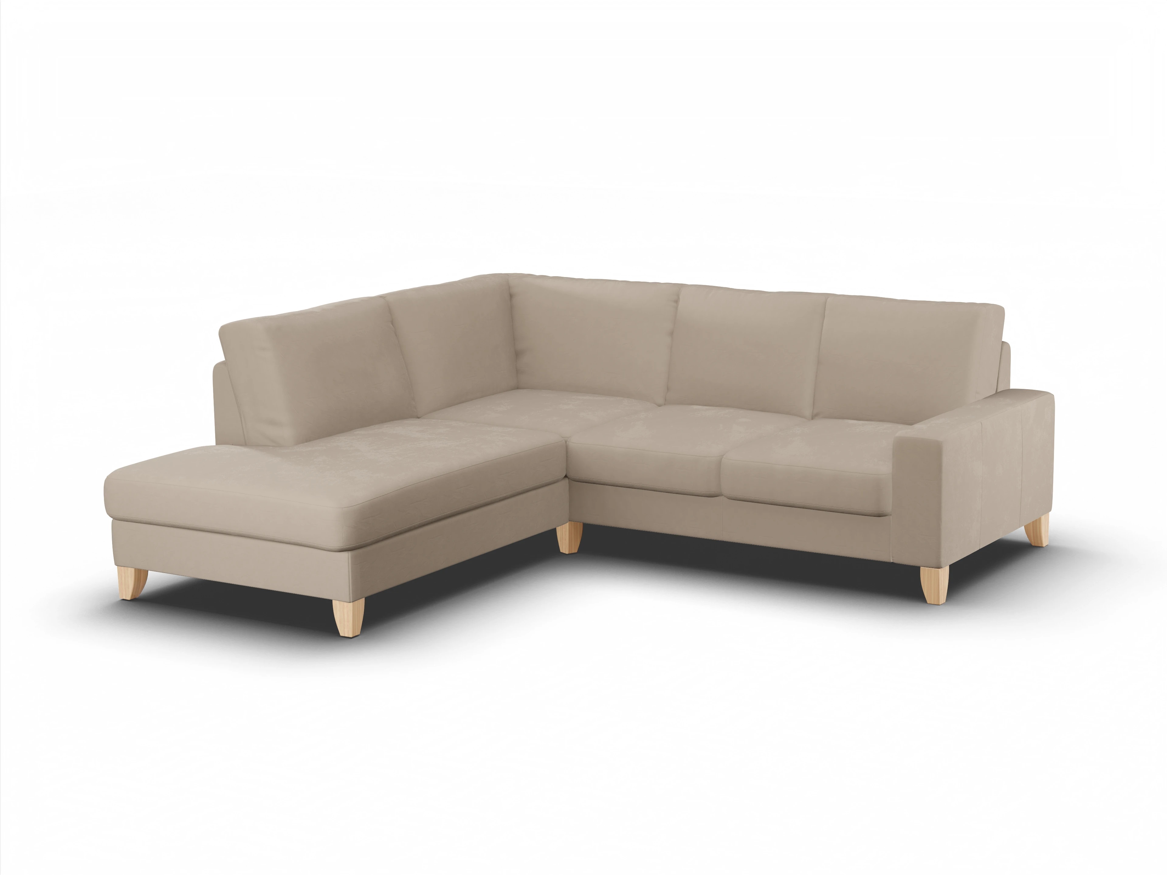 Ansicht des Produktes Casco 2.0 Ecksofa links Abschluss offen in Stoff Beige