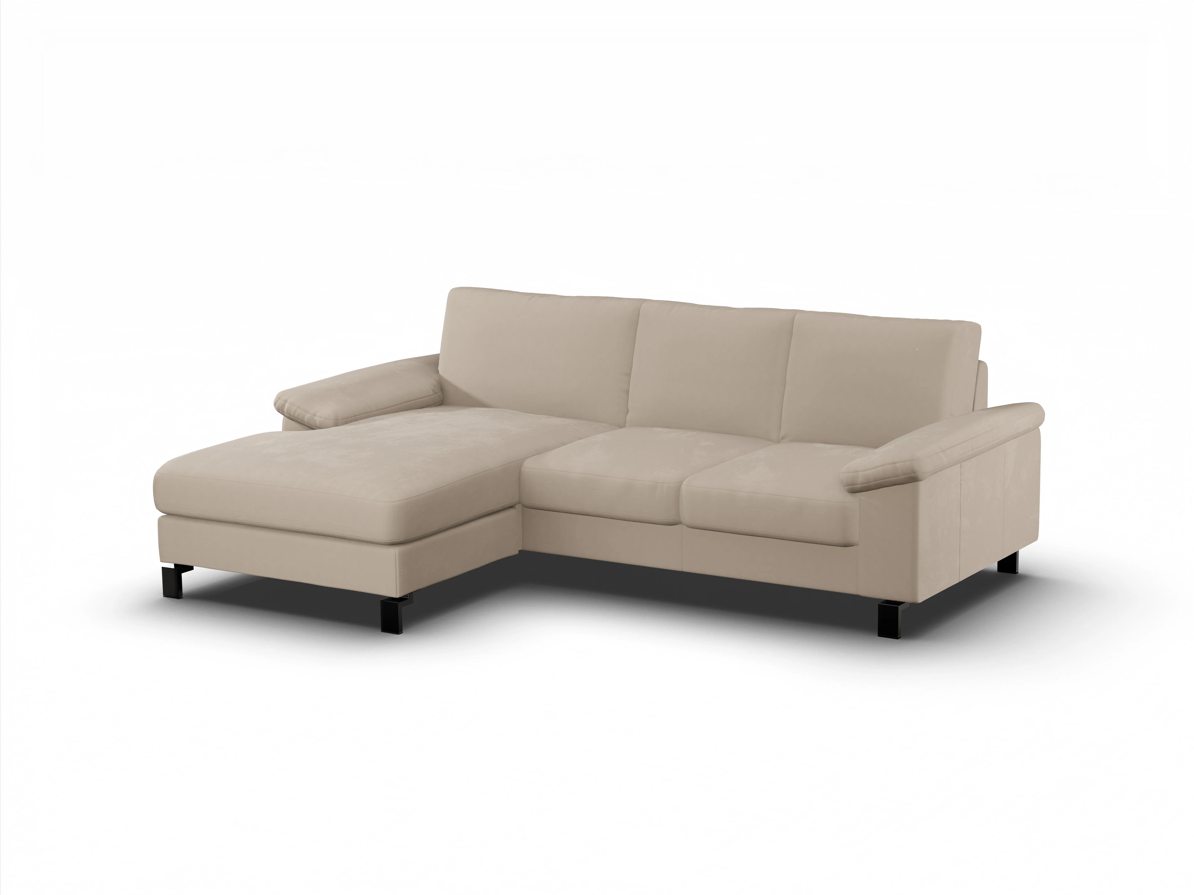 Casco Ecksofa LO Medium L Ansicht des Produktes Casco 2.0 Ecksofa links Abschluss offen in Stoff Beige