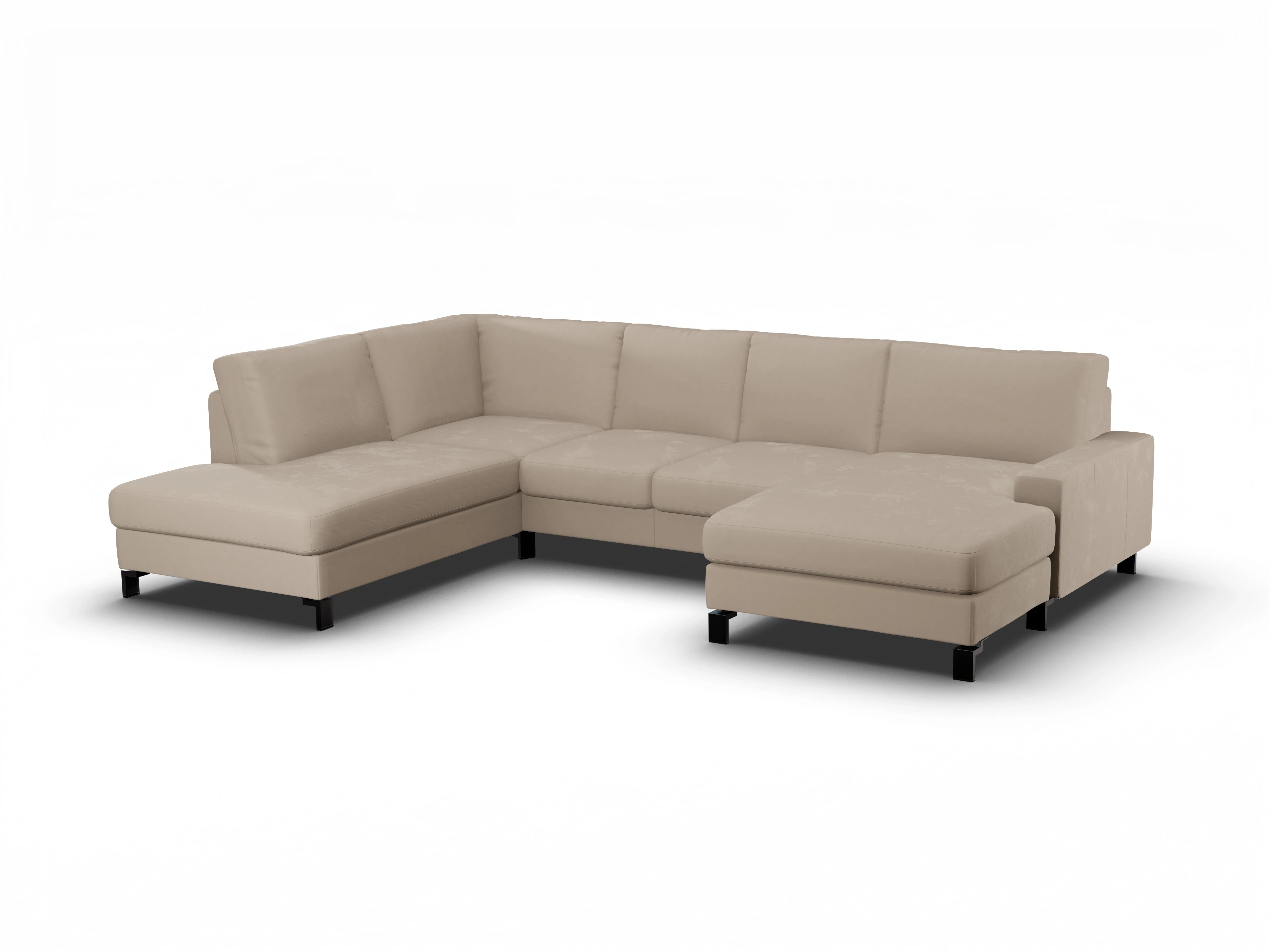 Ansicht des Produktes Casco 2.0 Wohnlandschaft offen beidseitig in Stoff Beige