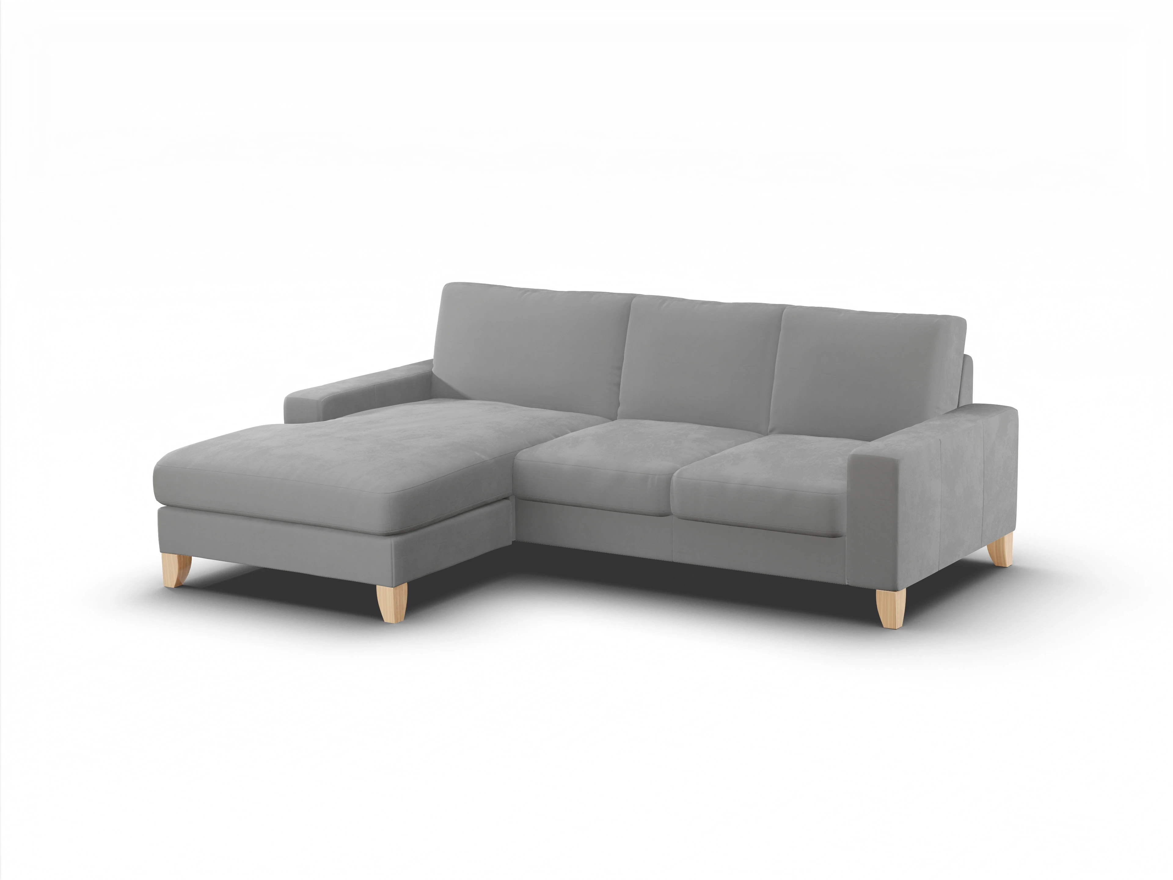 Ansicht des Produktes Casco 2.0 Ecksofa links Abschluss offen in Stoff Grau