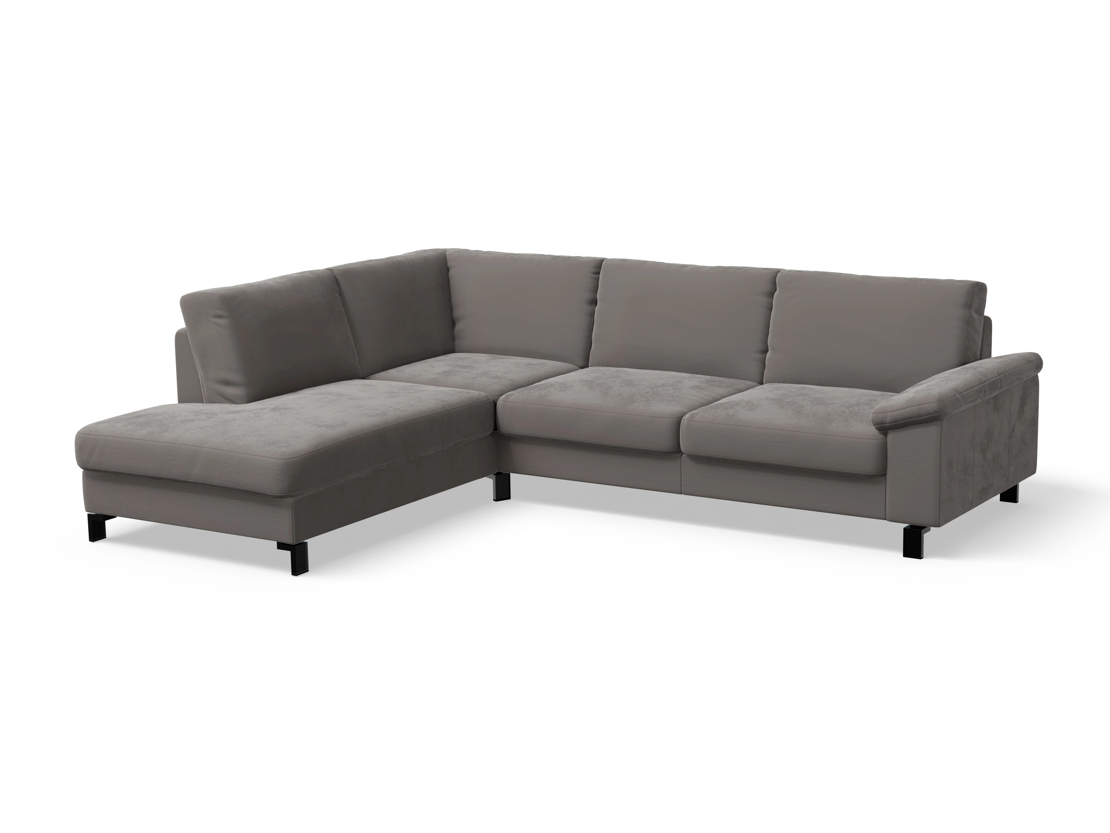 Ansicht des Produktes Casco 2.0 Ecksofa links Abschluss offen in Stoff Grau