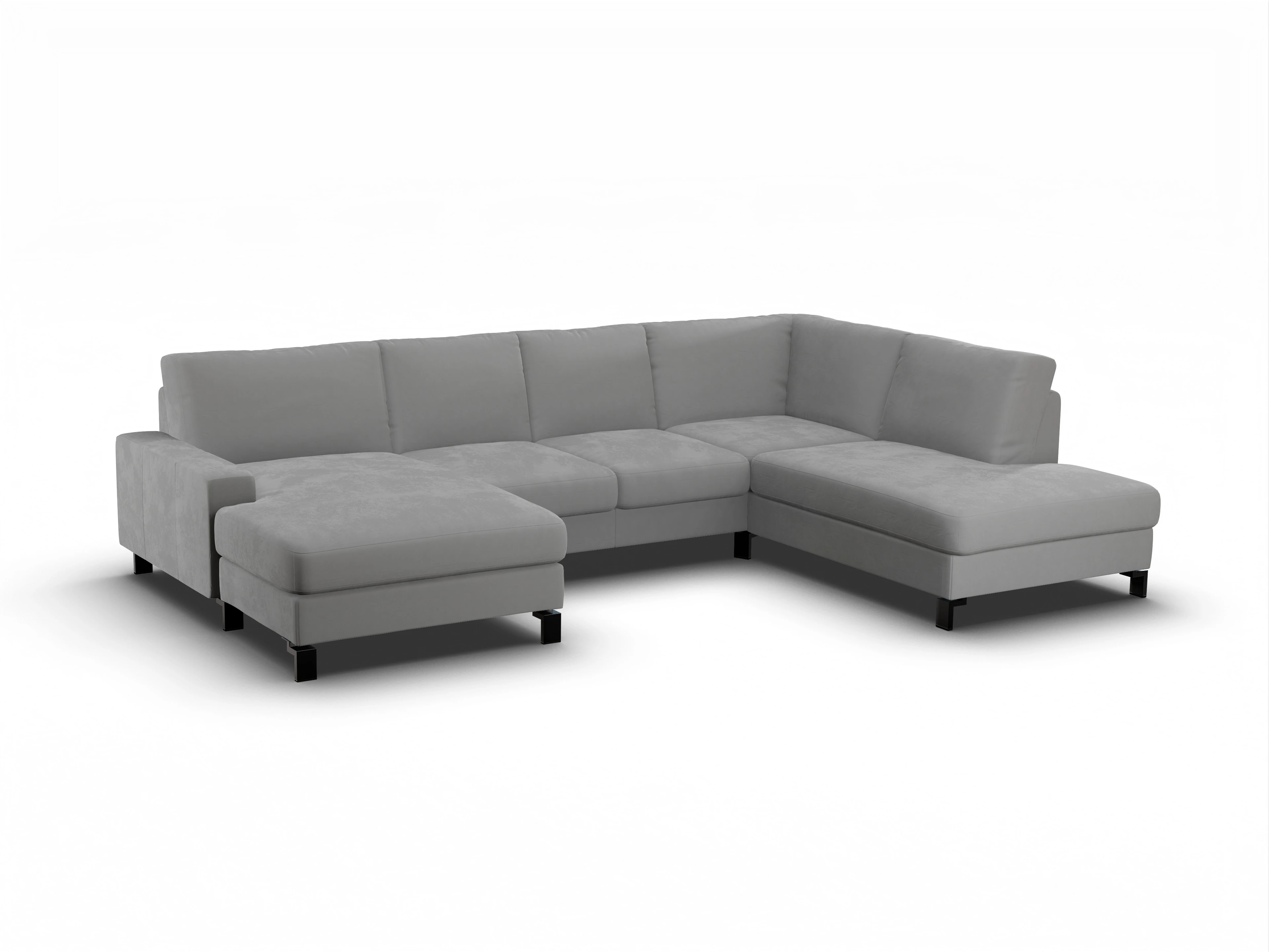 Ansicht des Produktes Casco 2.0 Wohnlandschaft offen beidseitig in Stoff Grau