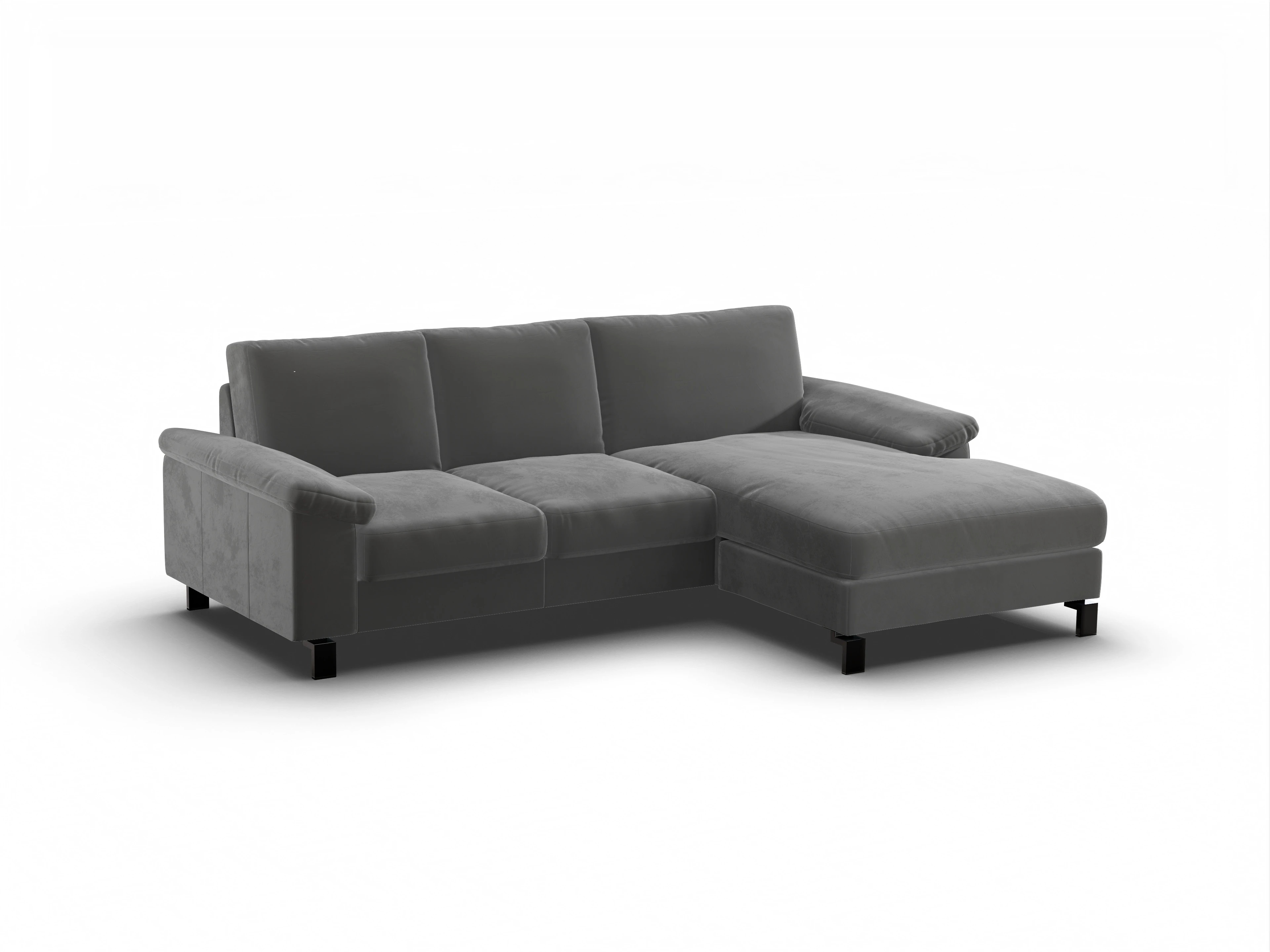 Casco Ecksofa LO Medium R Ansicht des Produktes Casco 2.0 Ecksofa rechts Abschluss offen in Stoff Grau