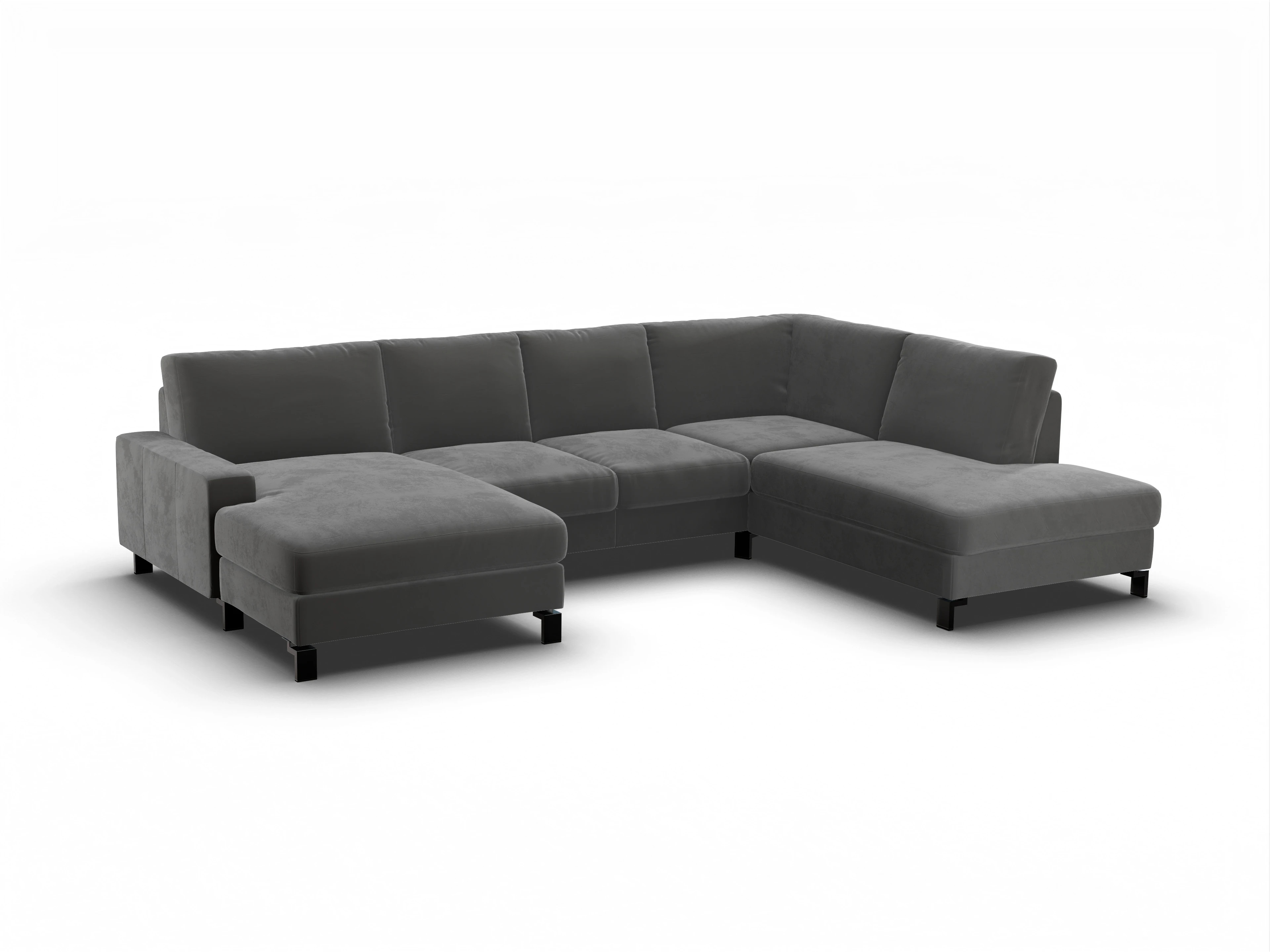 Ansicht des Produktes Casco 2.0 Wohnlandschaft offen beidseitig in Stoff Grau