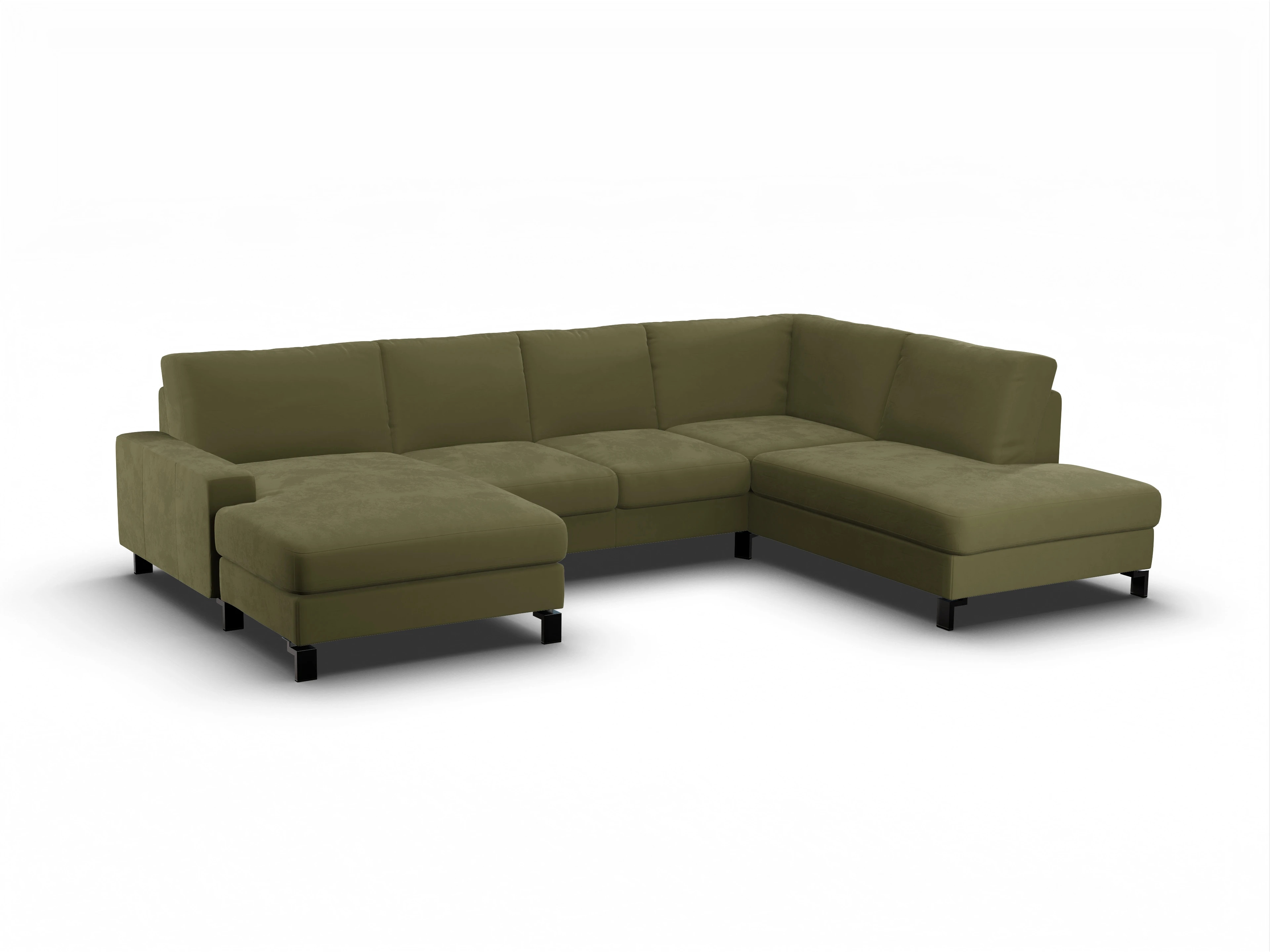 Ansicht des Produktes Casco 2.0 Wohnlandschaft offen beidseitig in Stoff Grün