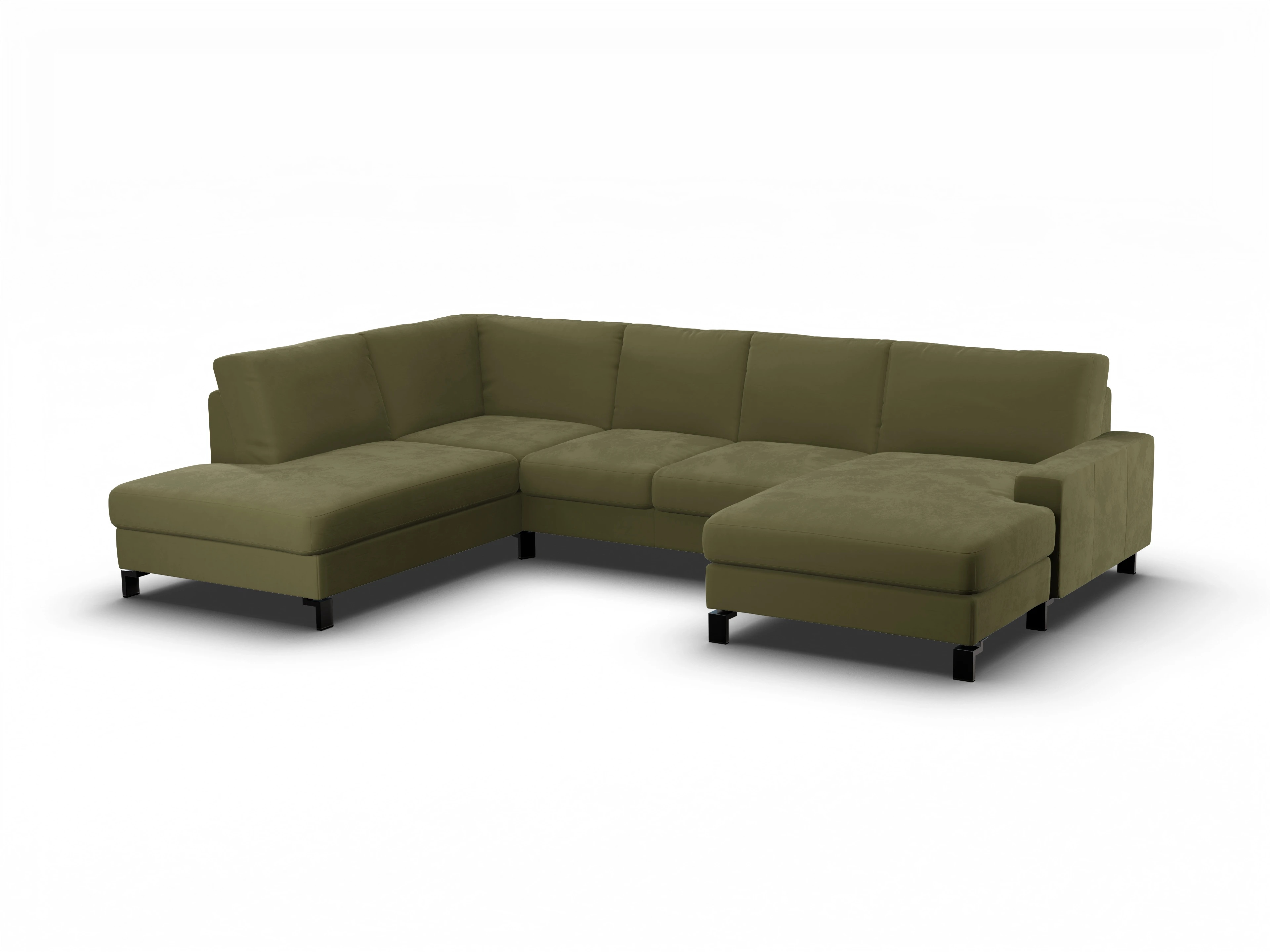 Ansicht des Produktes Casco 2.0 Wohnlandschaft offen beidseitig in Stoff Grün