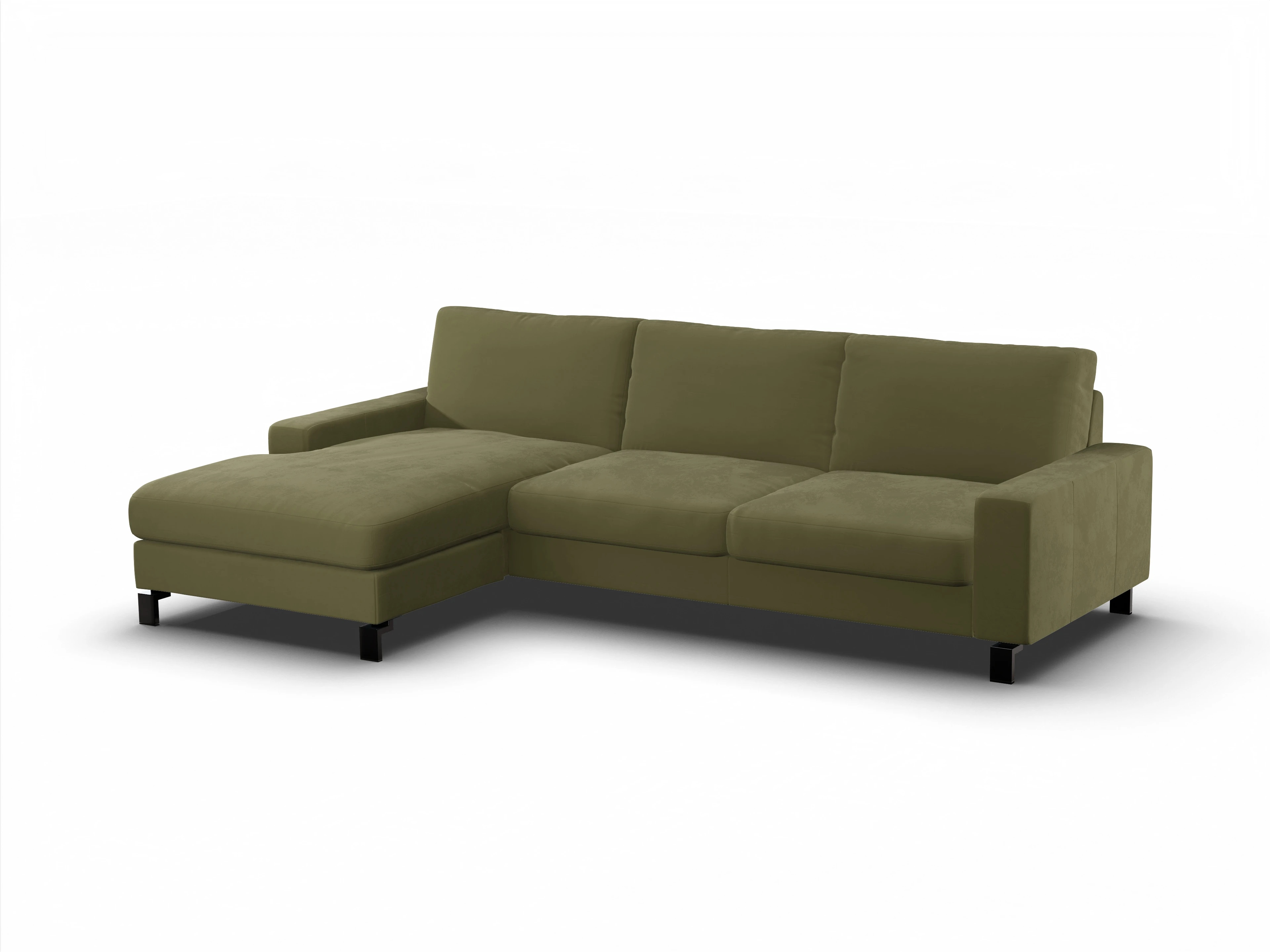 Ansicht des Produktes Casco 2.0 Ecksofa links Abschluss offen in Stoff Grün