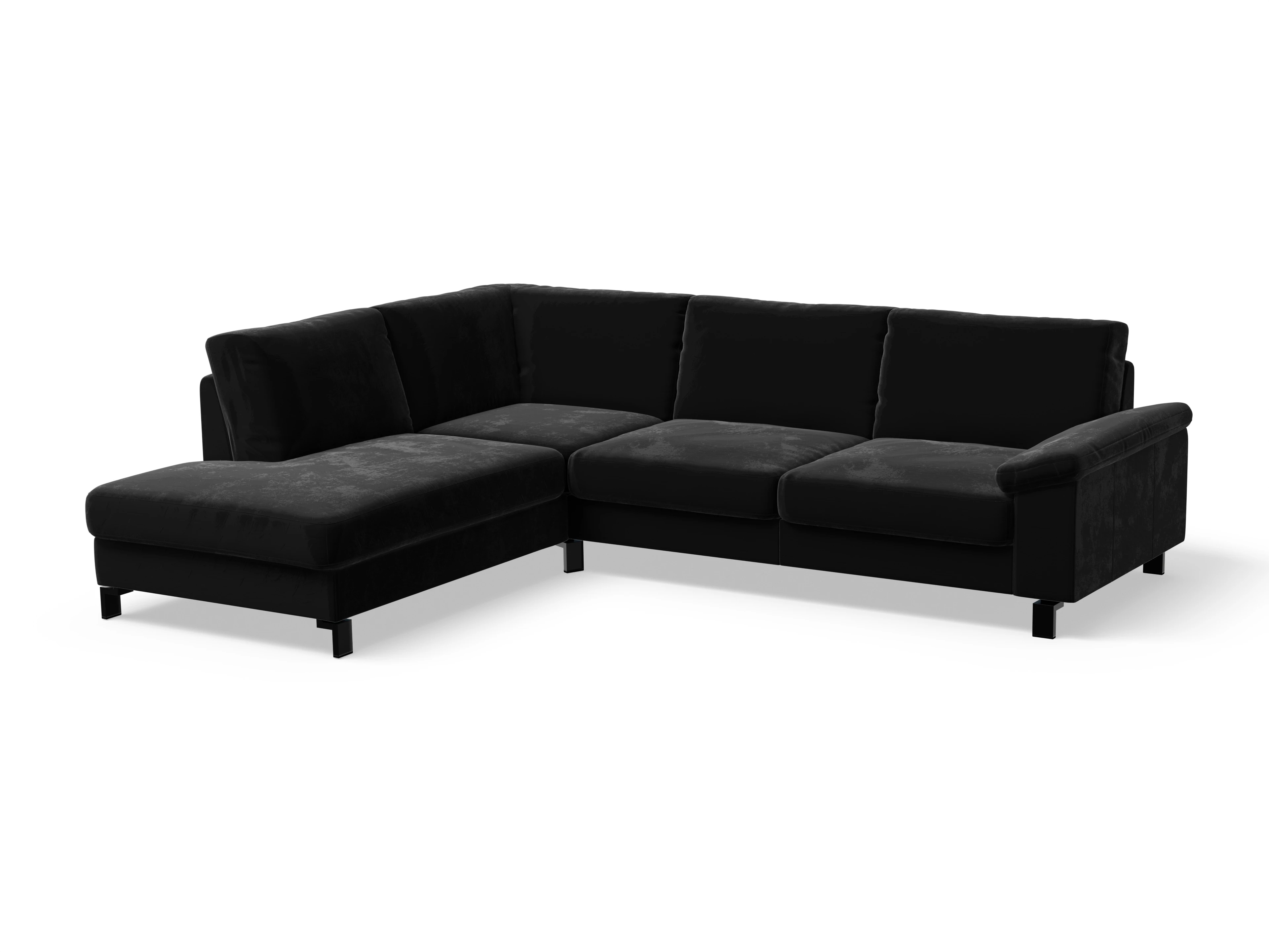 Ansicht des Produktes Casco 2.0 Ecksofa links Abschluss offen in Stoff Schwarz