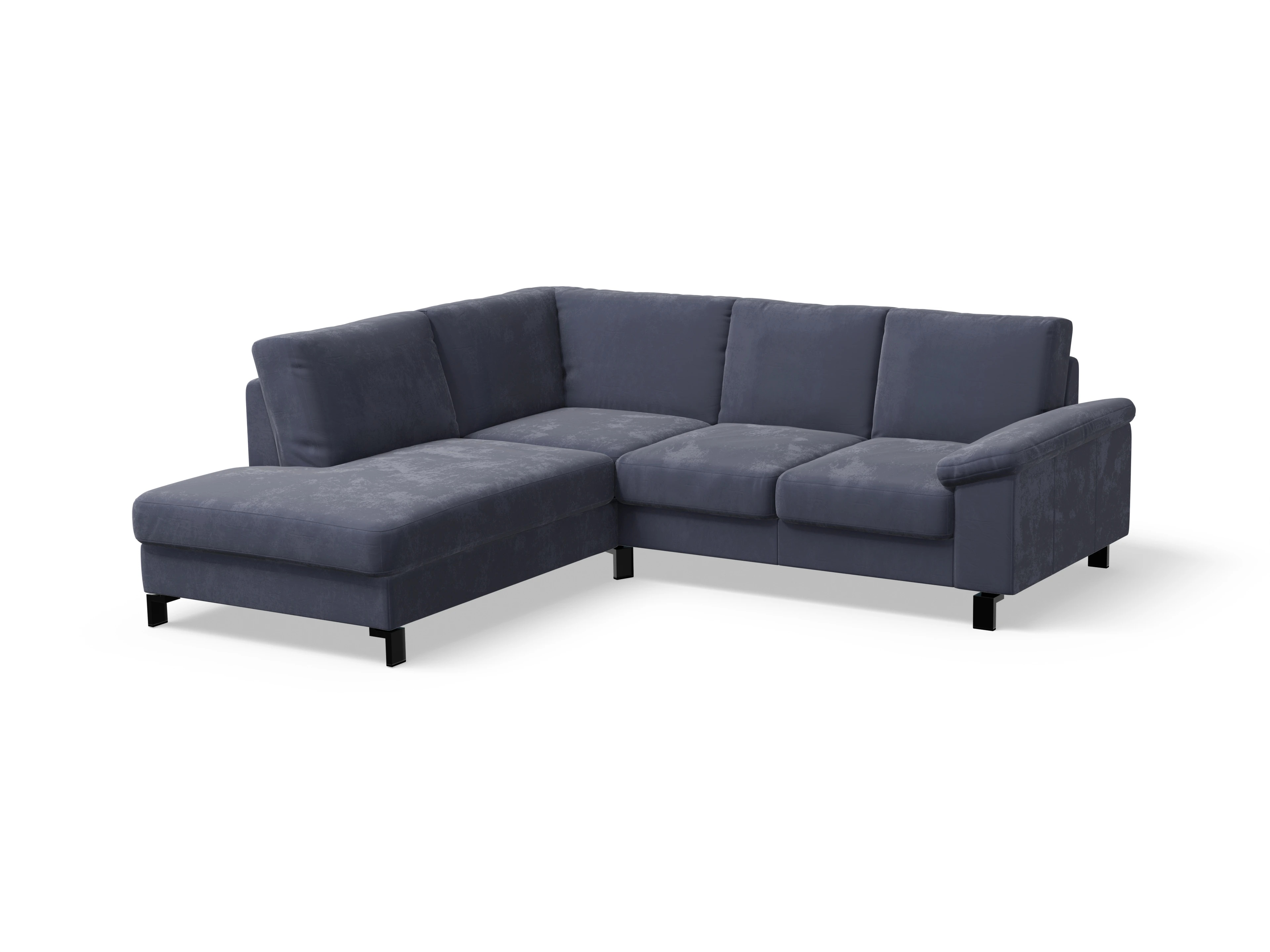 Casco Ecksofa UM Small L Ansicht des Produktes Casco 2.0 Ecksofa links Abschluss offen in Stoff Blau