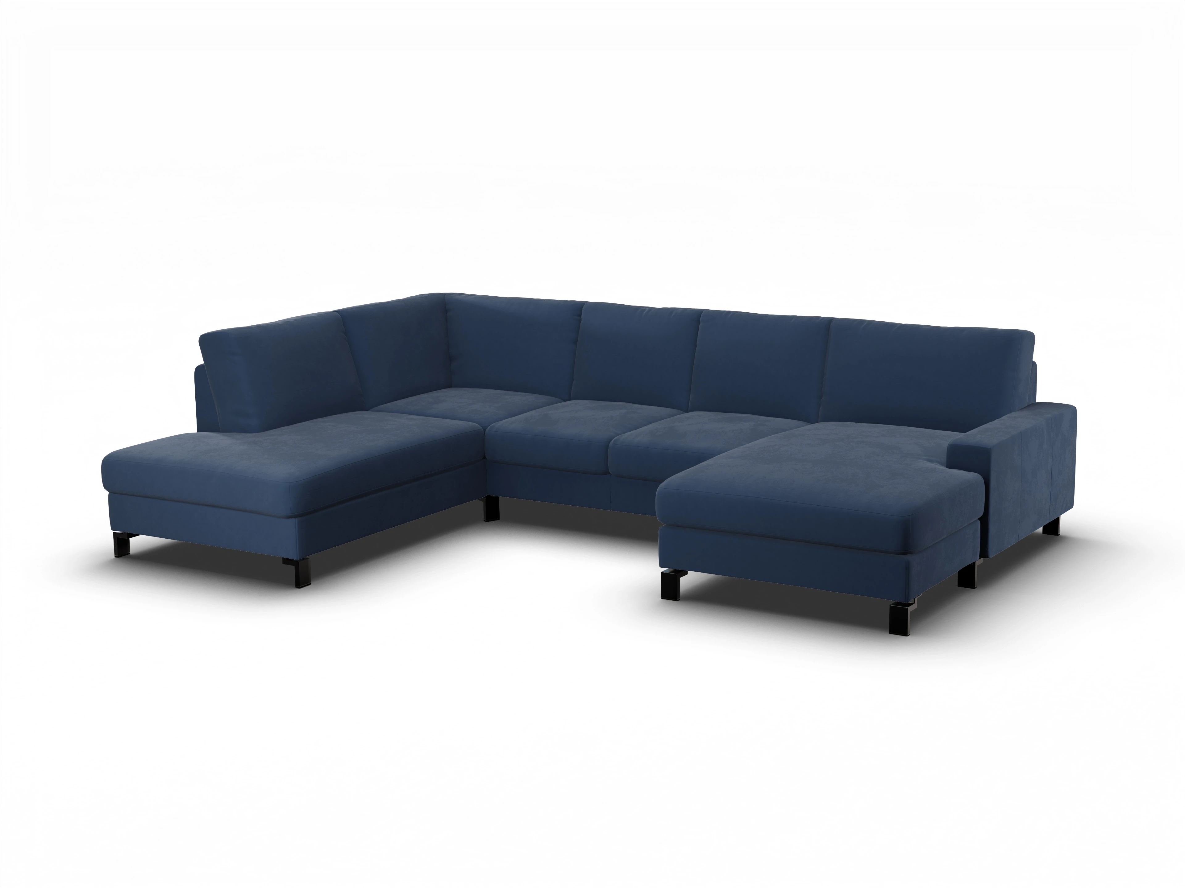 Ansicht des Produktes Casco 2.0 Wohnlandschaft offen beidseitig in Stoff Blau