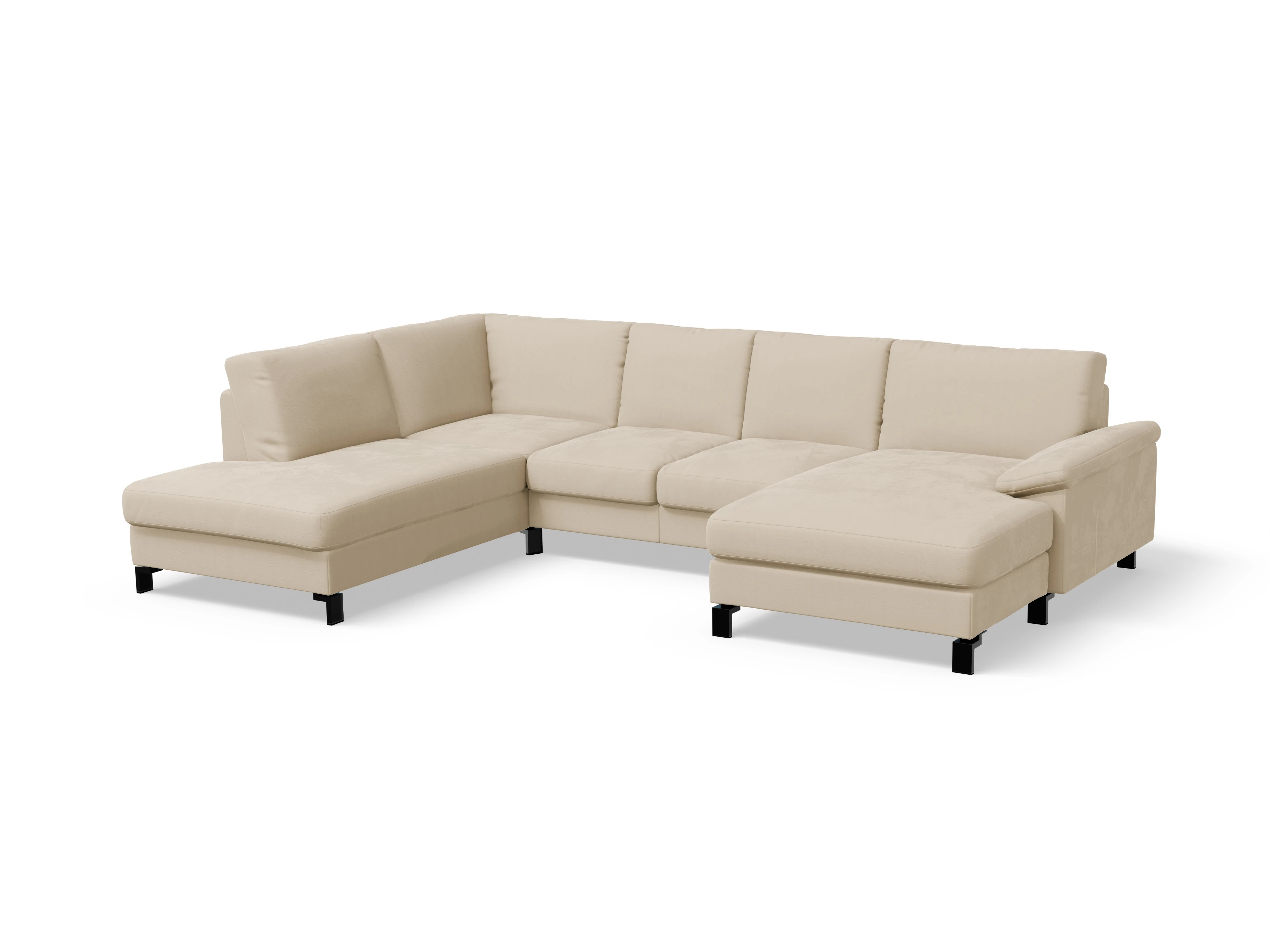 Casco Wohnlandschaft UMLO Small L Ansicht des Produktes Casco 2.0 Wohnlandschaft offen beidseitig in Stoff Beige