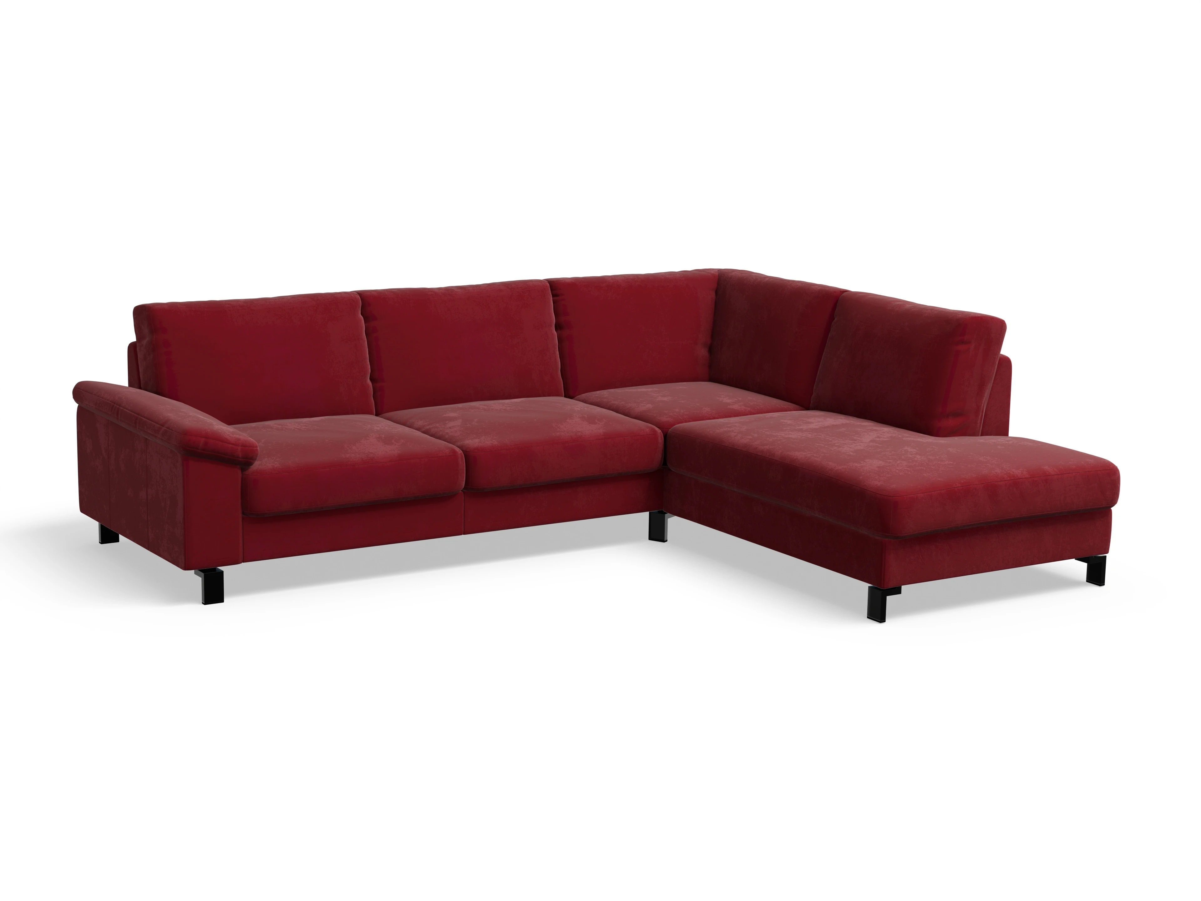 Ansicht des Produktes Casco 2.0 Ecksofa rechts Abschluss offen in Stoff Rot