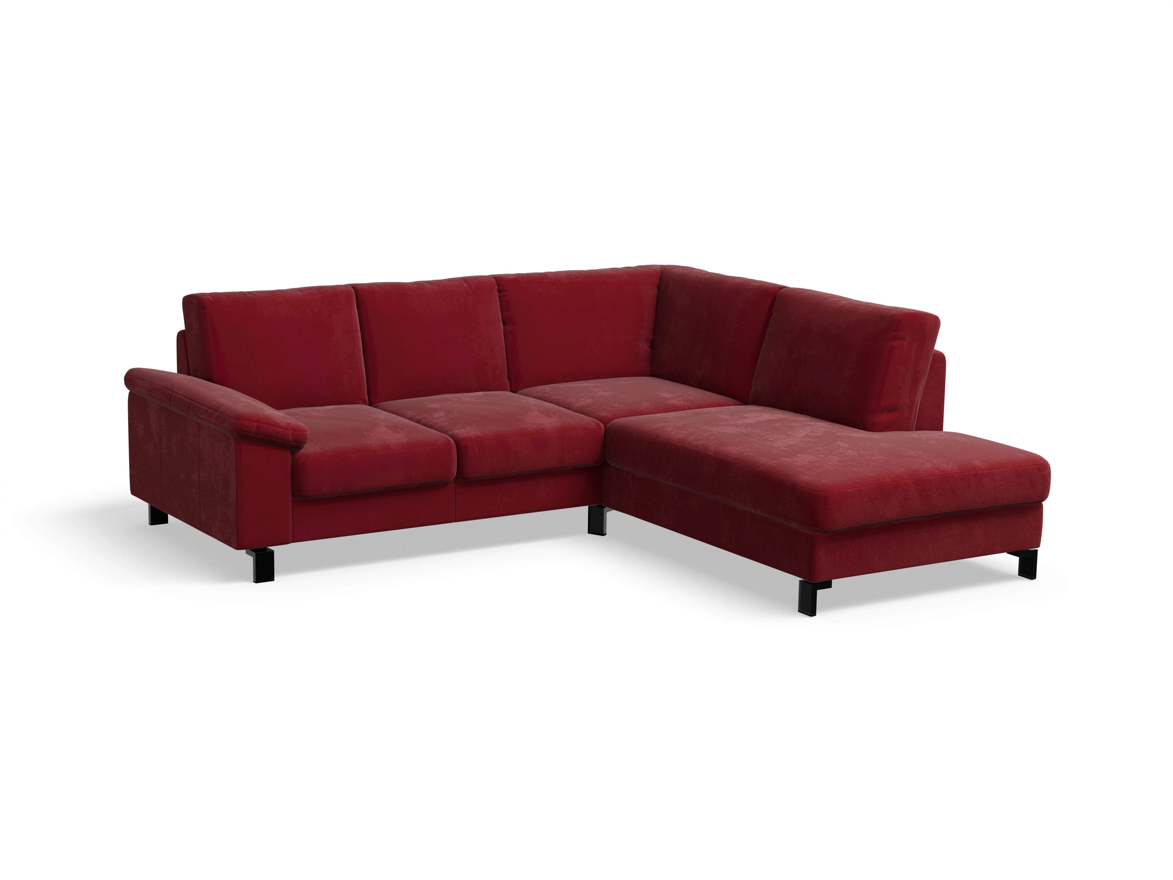 Ansicht des Produktes Casco 2.0 Ecksofa rechts Abschluss offen in Stoff Rot