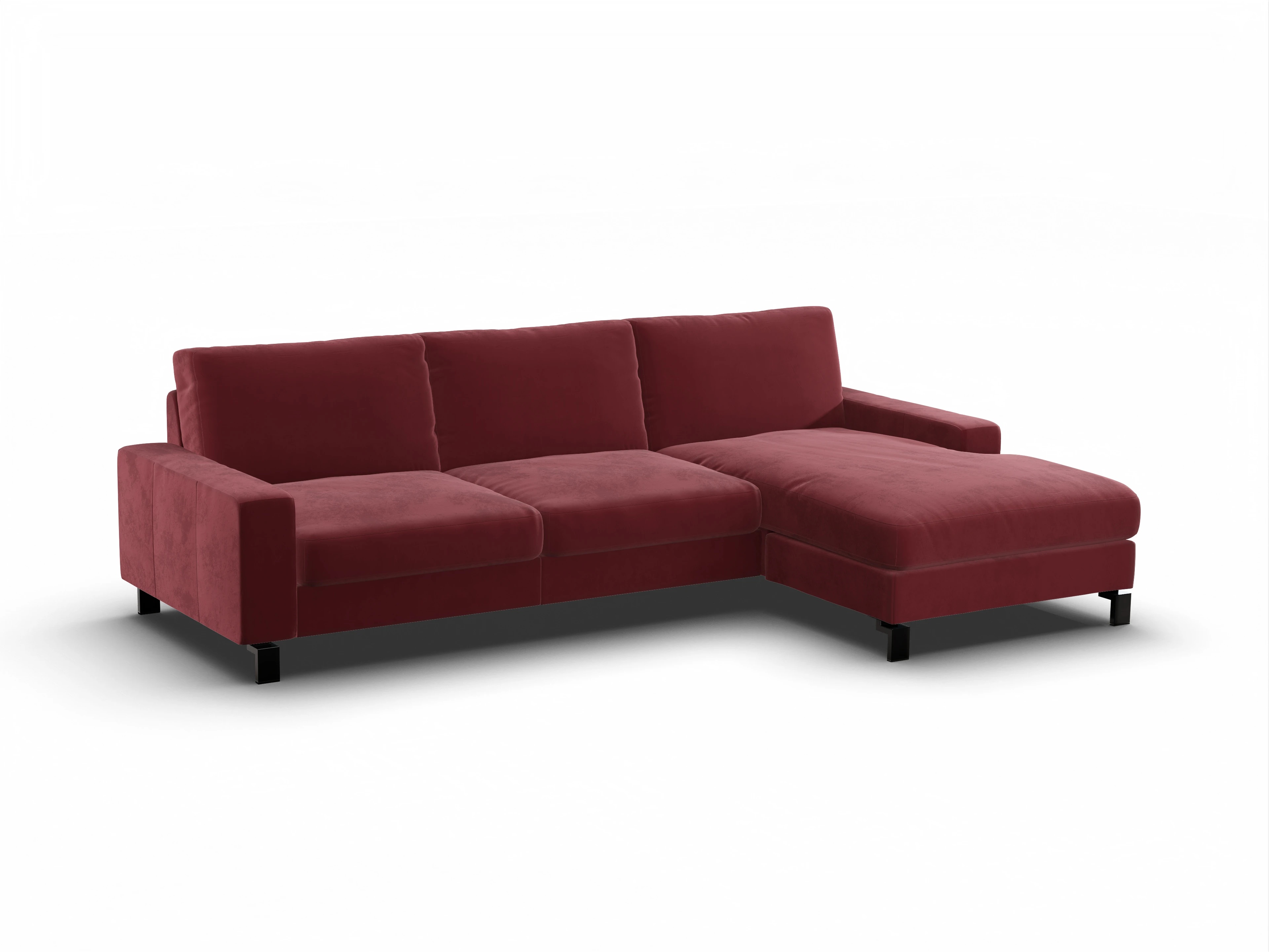 Ansicht des Produktes Casco 2.0 Ecksofa rechts Abschluss offen in Stoff Rot