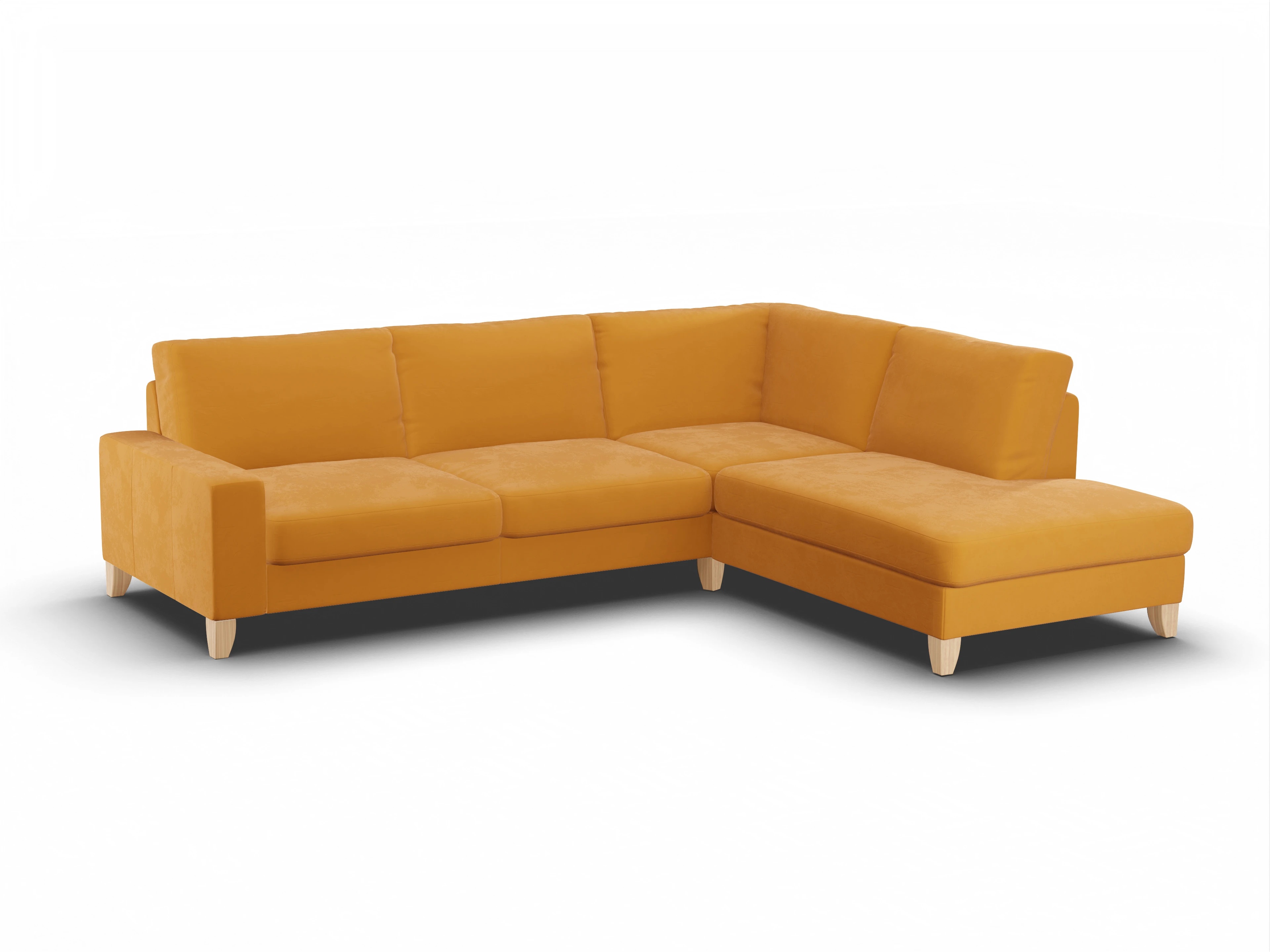 Ansicht des Produktes Casco 2.0 Ecksofa rechts Abschluss offen in Stoff Gelb