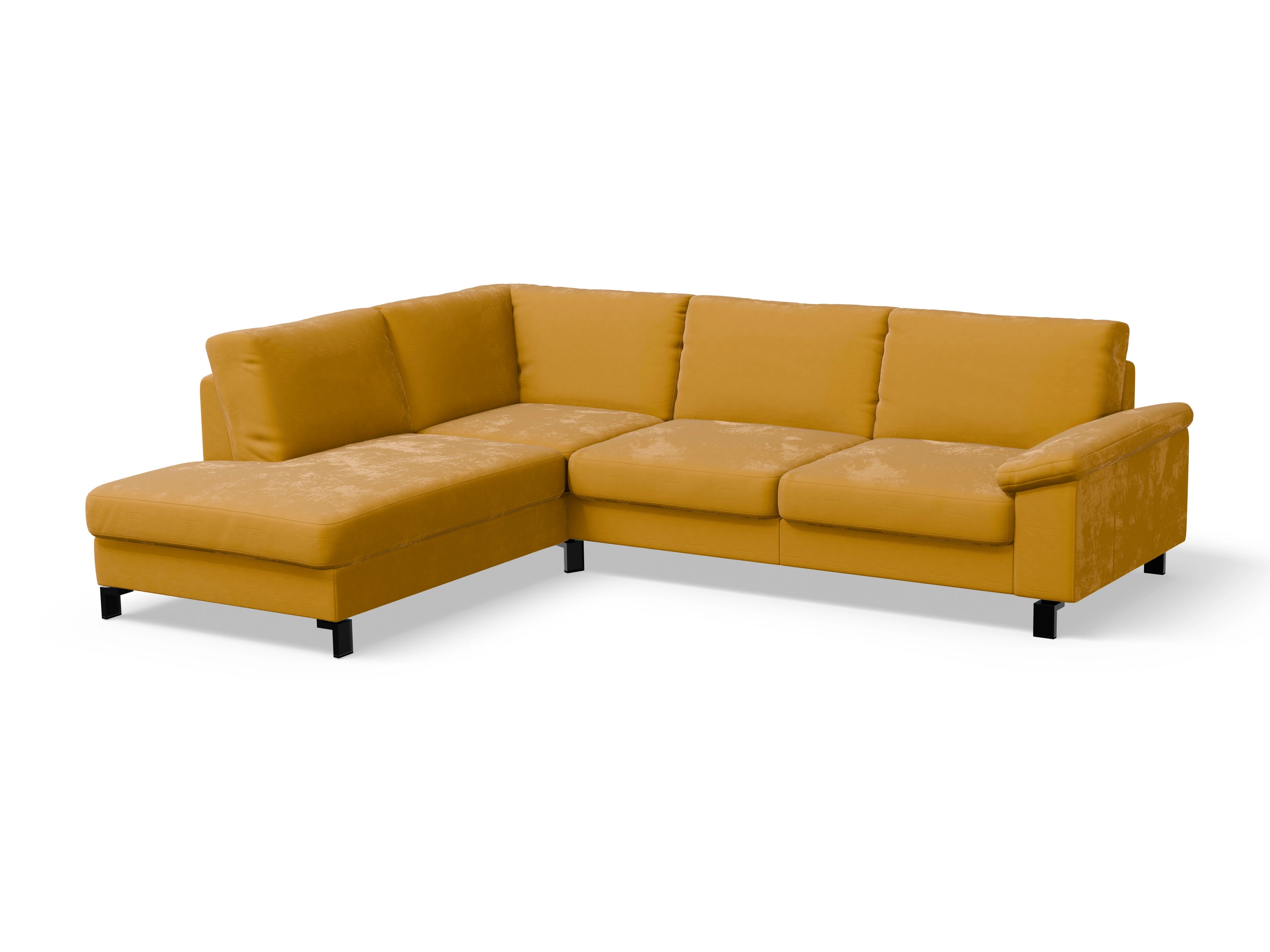 Ansicht des Produktes Casco 2.0 Ecksofa links Abschluss offen in Stoff Gelb