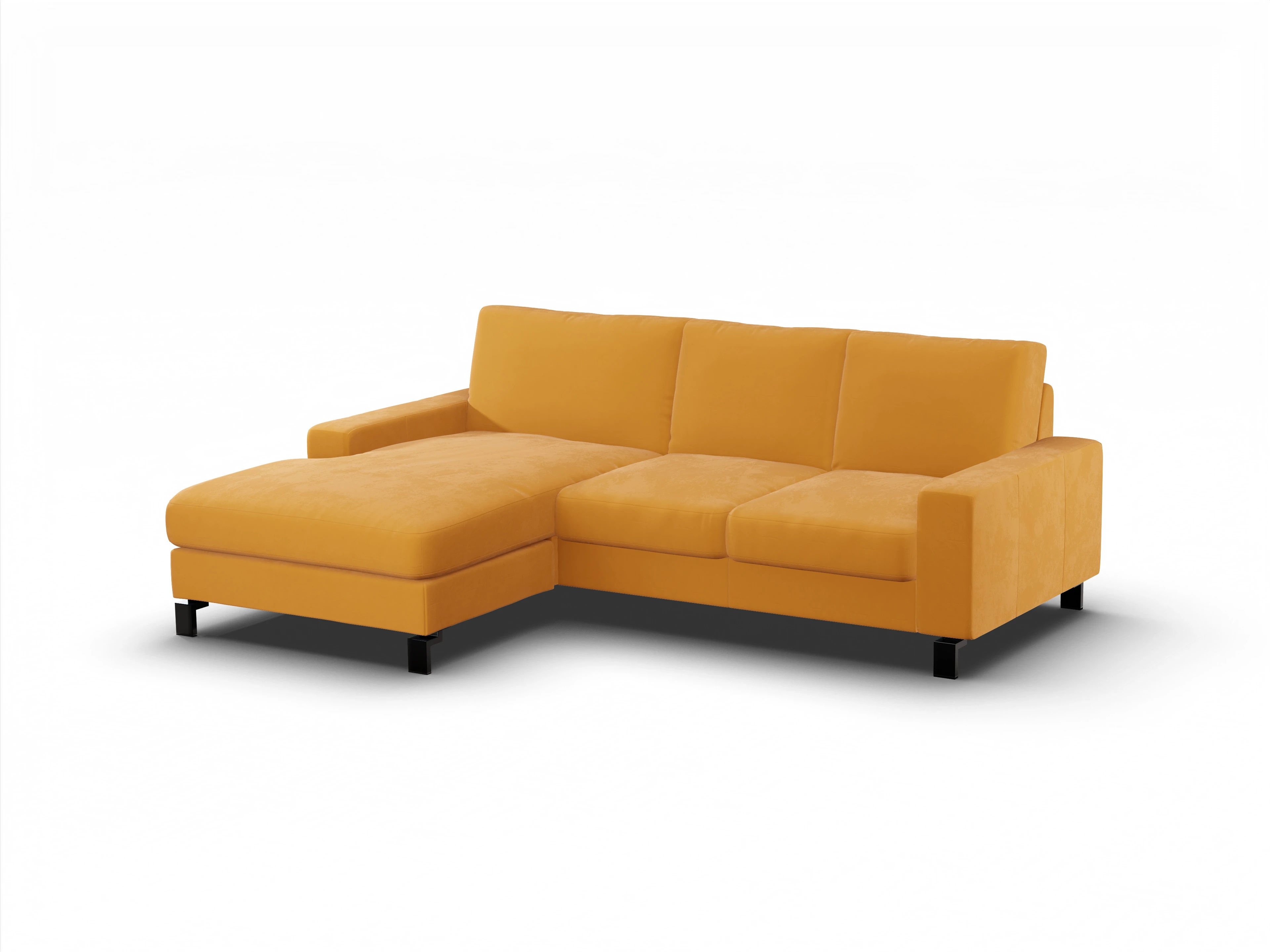 Ansicht des Produktes Casco 2.0 Ecksofa links Abschluss offen in Stoff Gelb