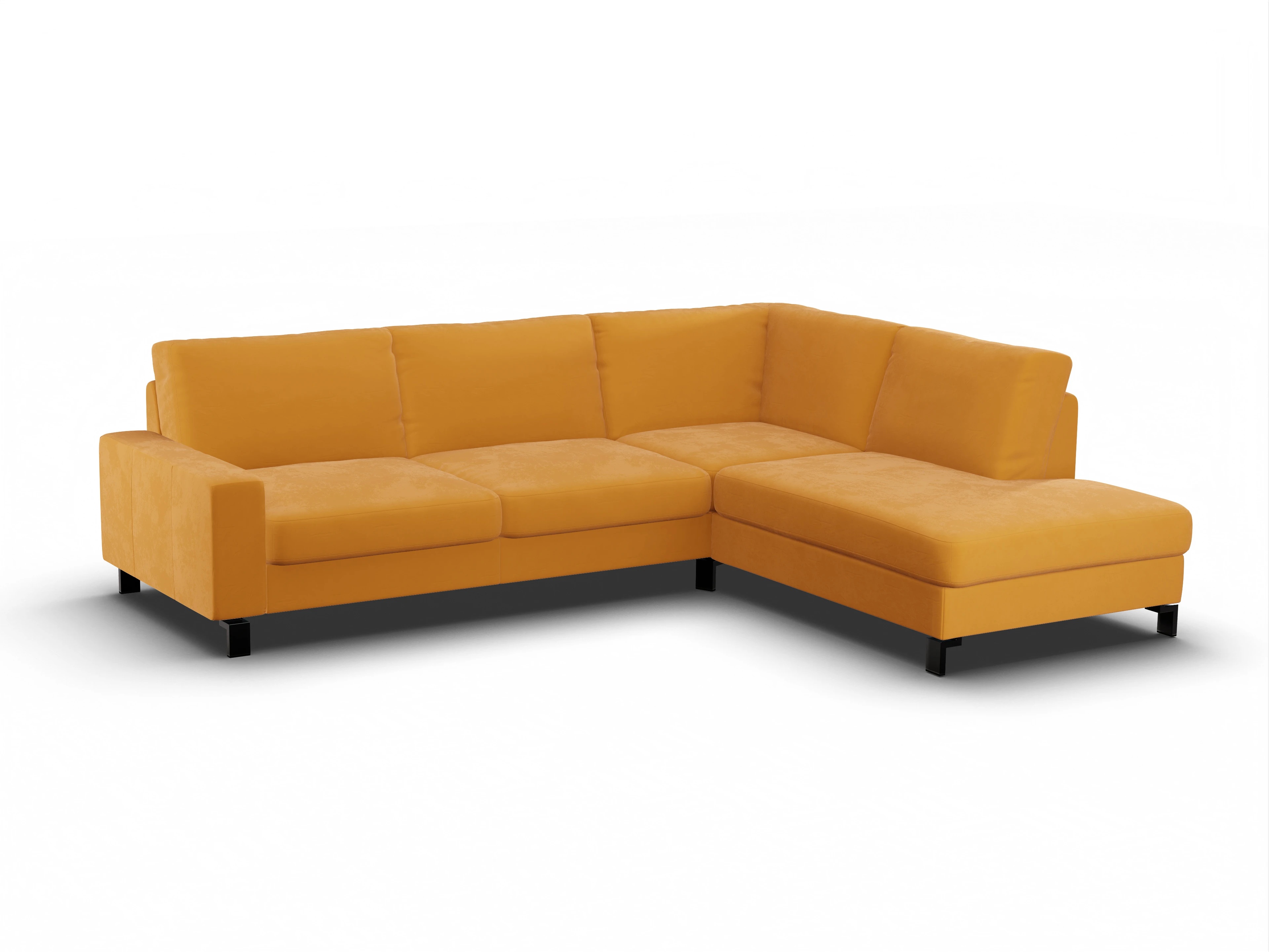 Ansicht des Produktes Casco 2.0 Ecksofa rechts Abschluss offen in Stoff Gelb