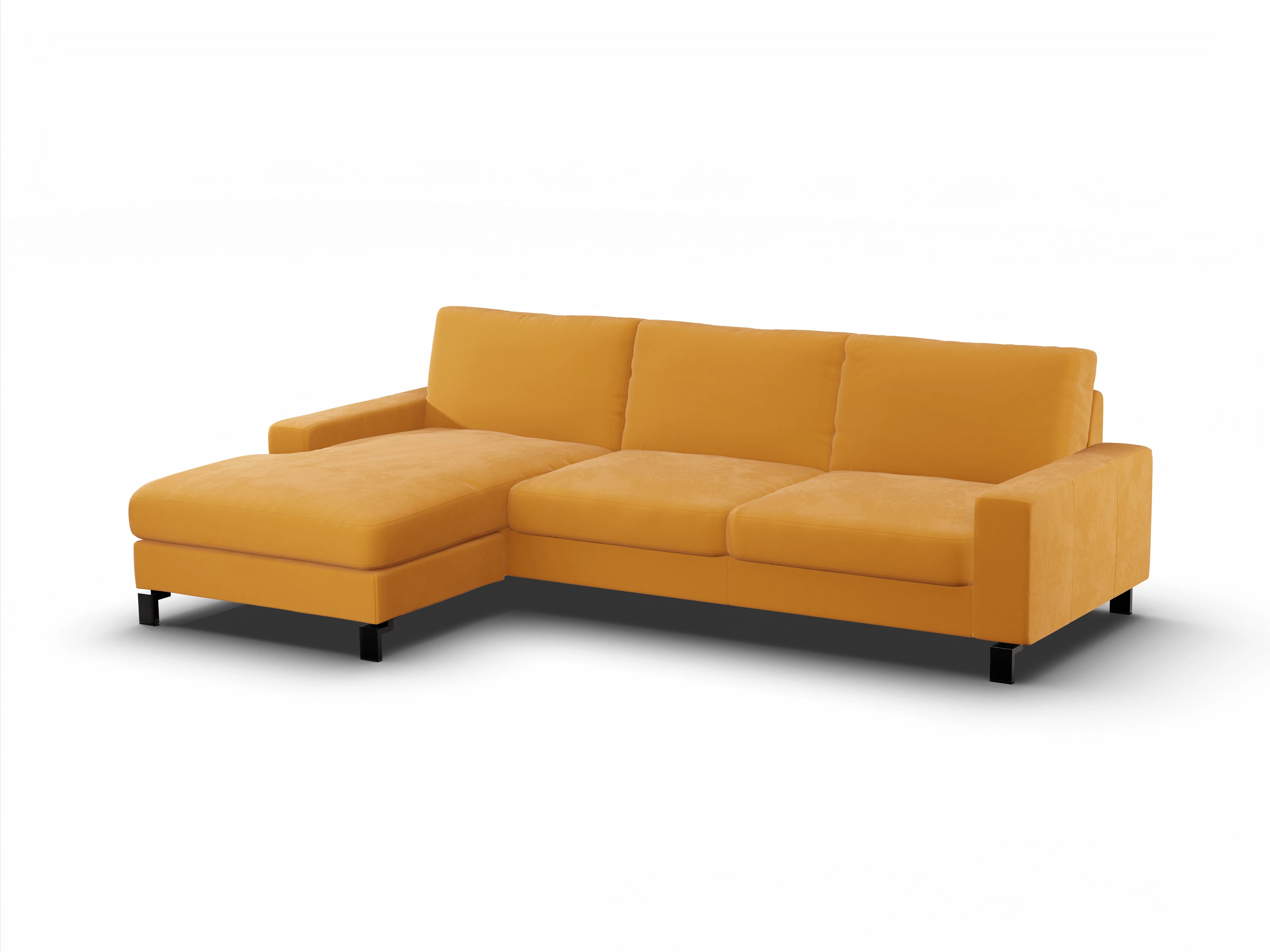 Ansicht des Produktes Casco 2.0 Ecksofa links Abschluss offen in Stoff Gelb