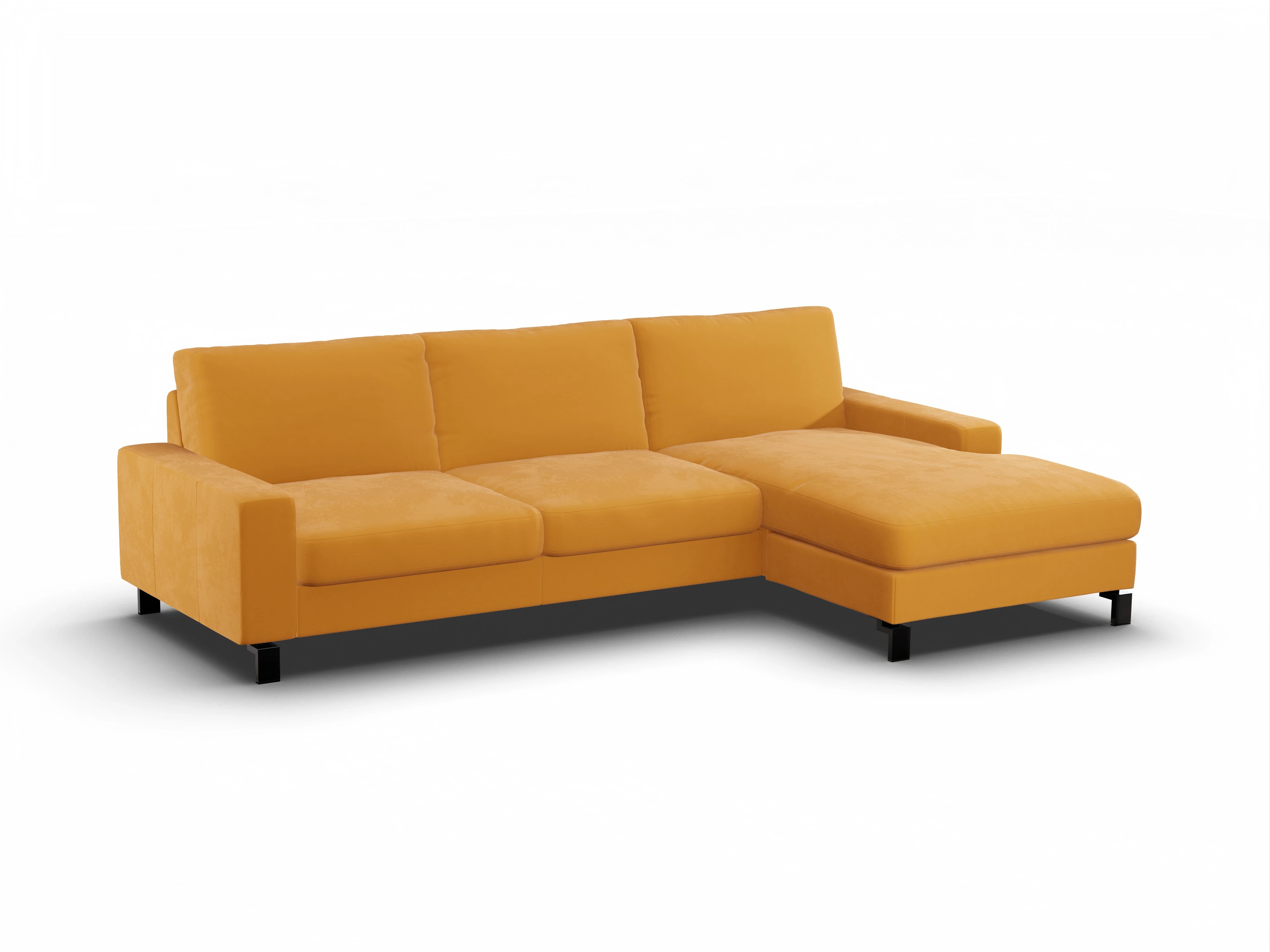 Ansicht des Produktes Casco 2.0 Ecksofa rechts Abschluss offen in Stoff Gelb