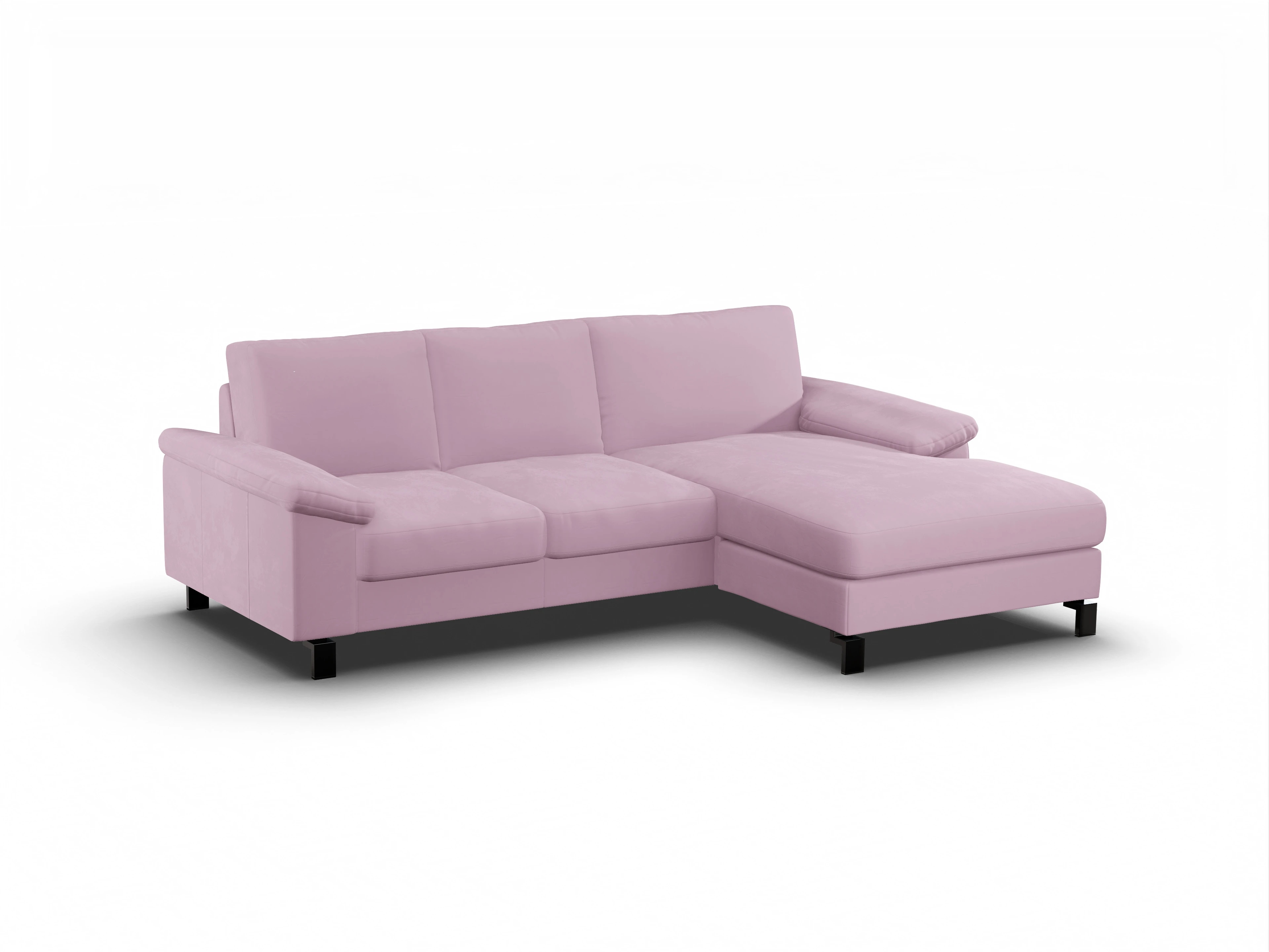Ansicht des Produktes Casco 2.0 Ecksofa rechts Abschluss offen in Stoff Rosa