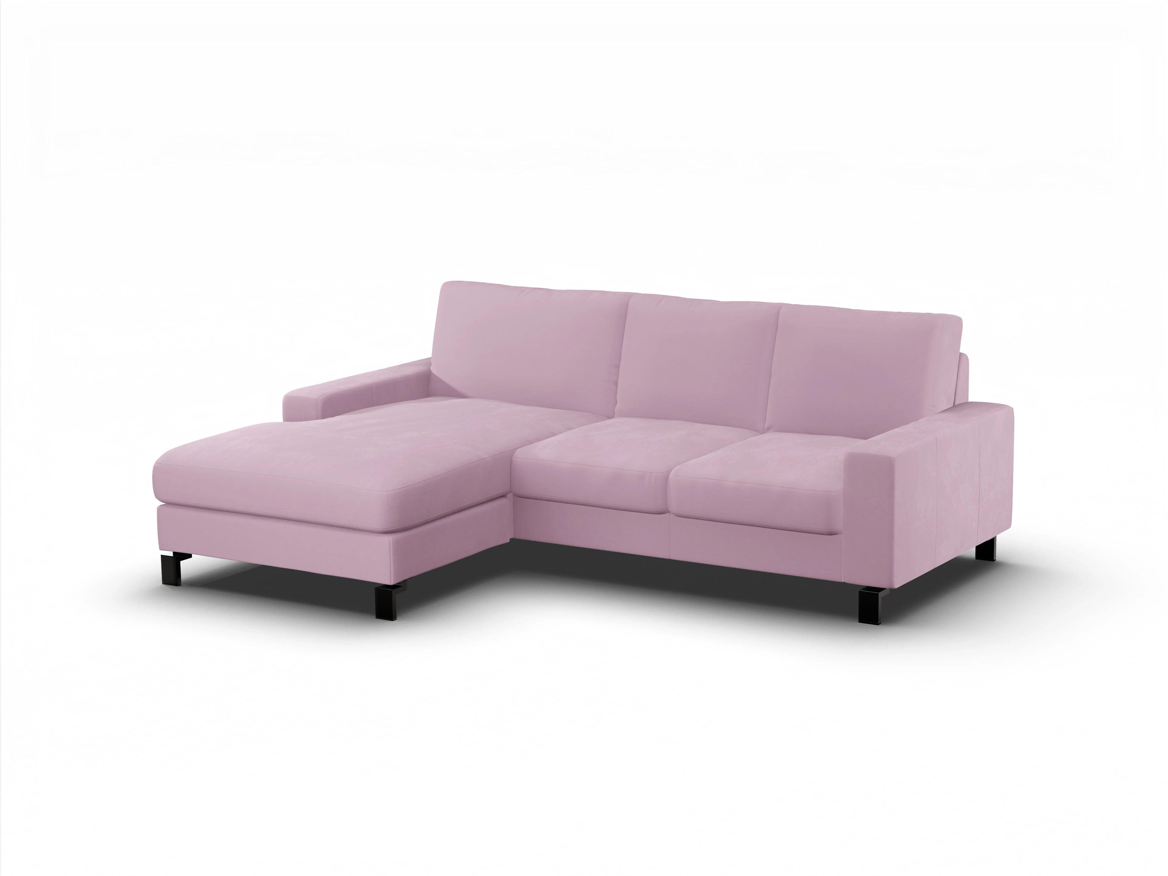 Ansicht des Produktes Casco 2.0 Ecksofa links Abschluss offen in Stoff Rosa