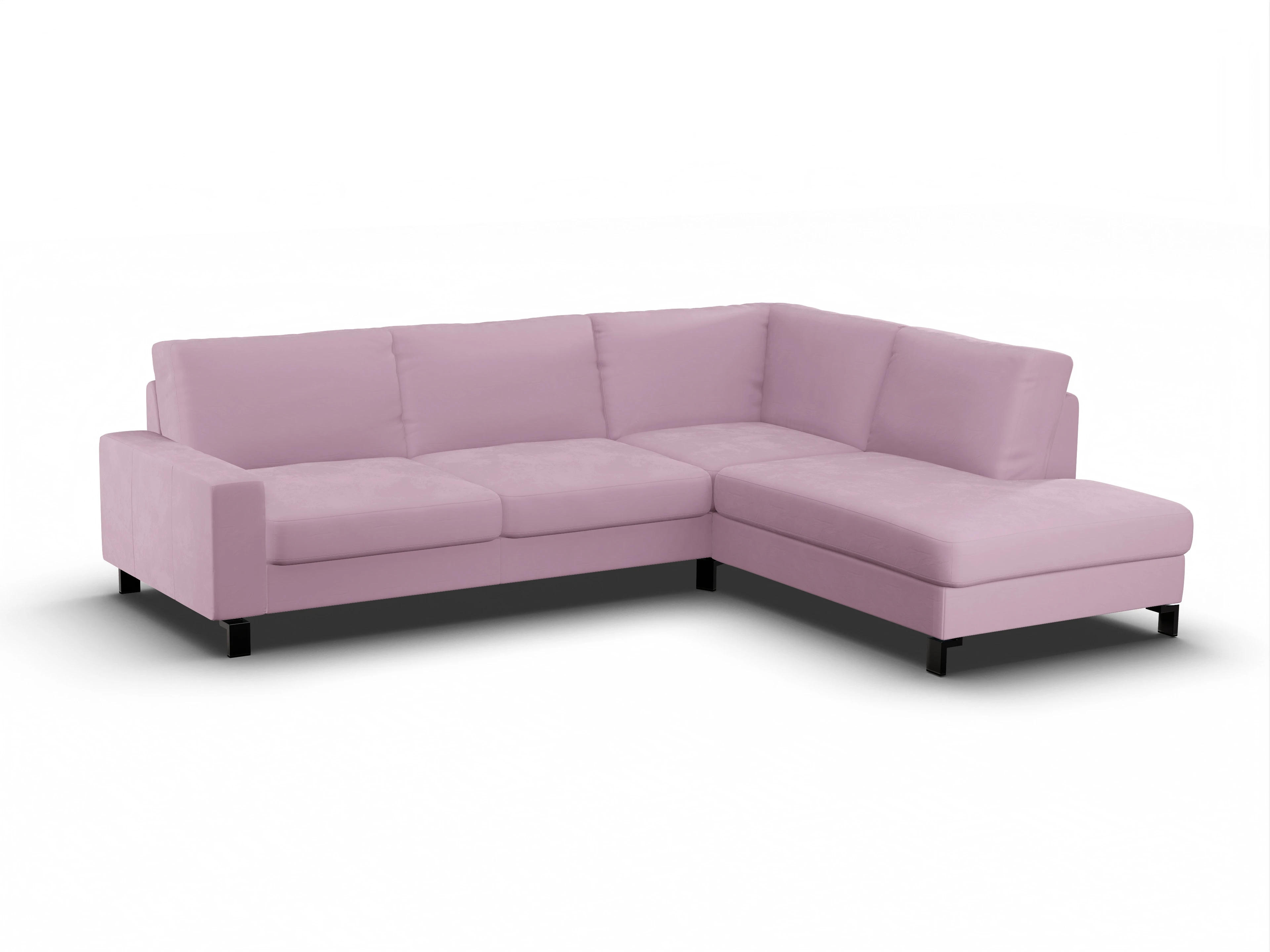 Ansicht des Produktes Casco 2.0 Ecksofa rechts Abschluss offen in Stoff Rosa