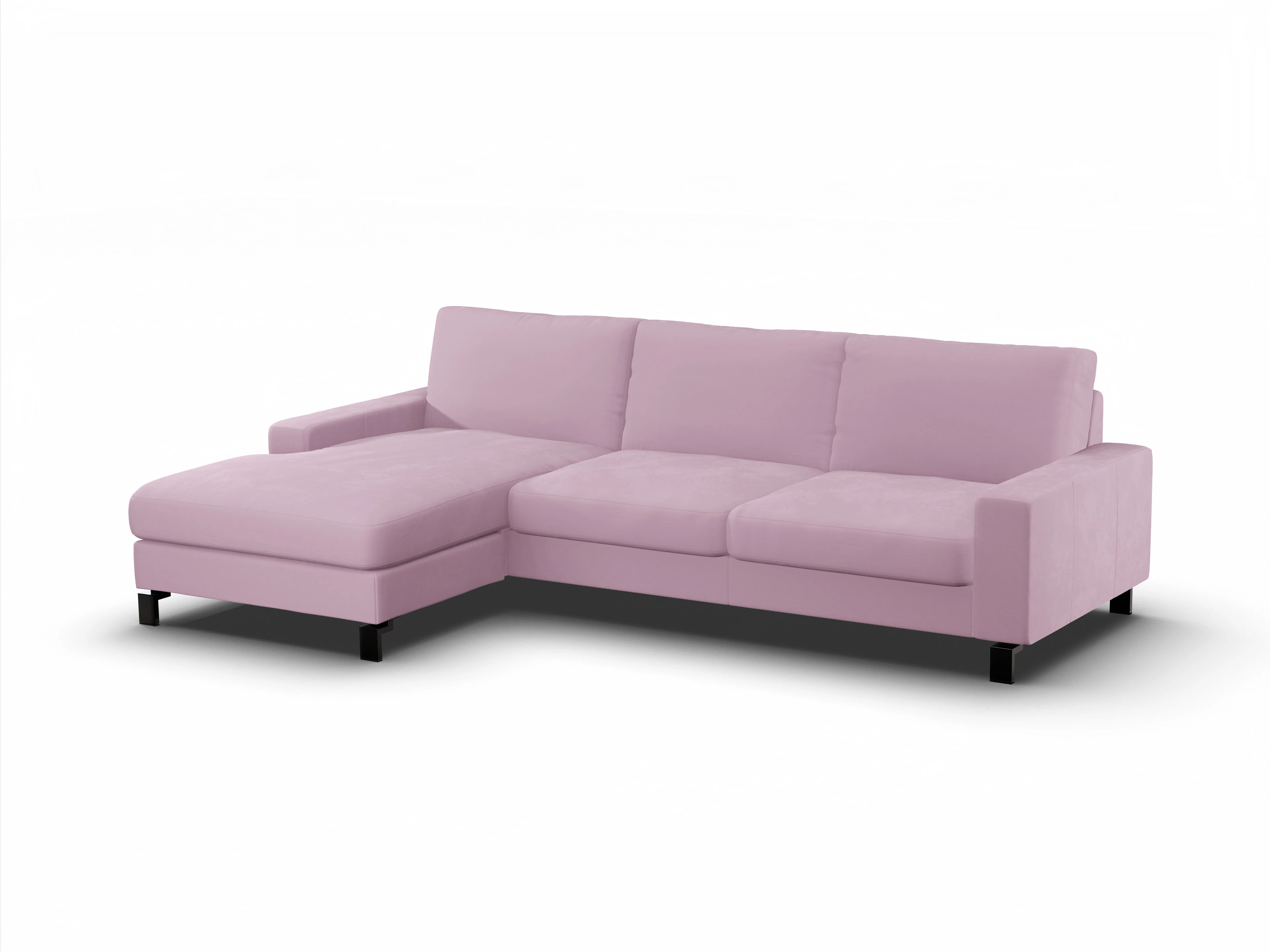 Ansicht des Produktes Casco 2.0 Ecksofa links Abschluss offen in Stoff Rosa