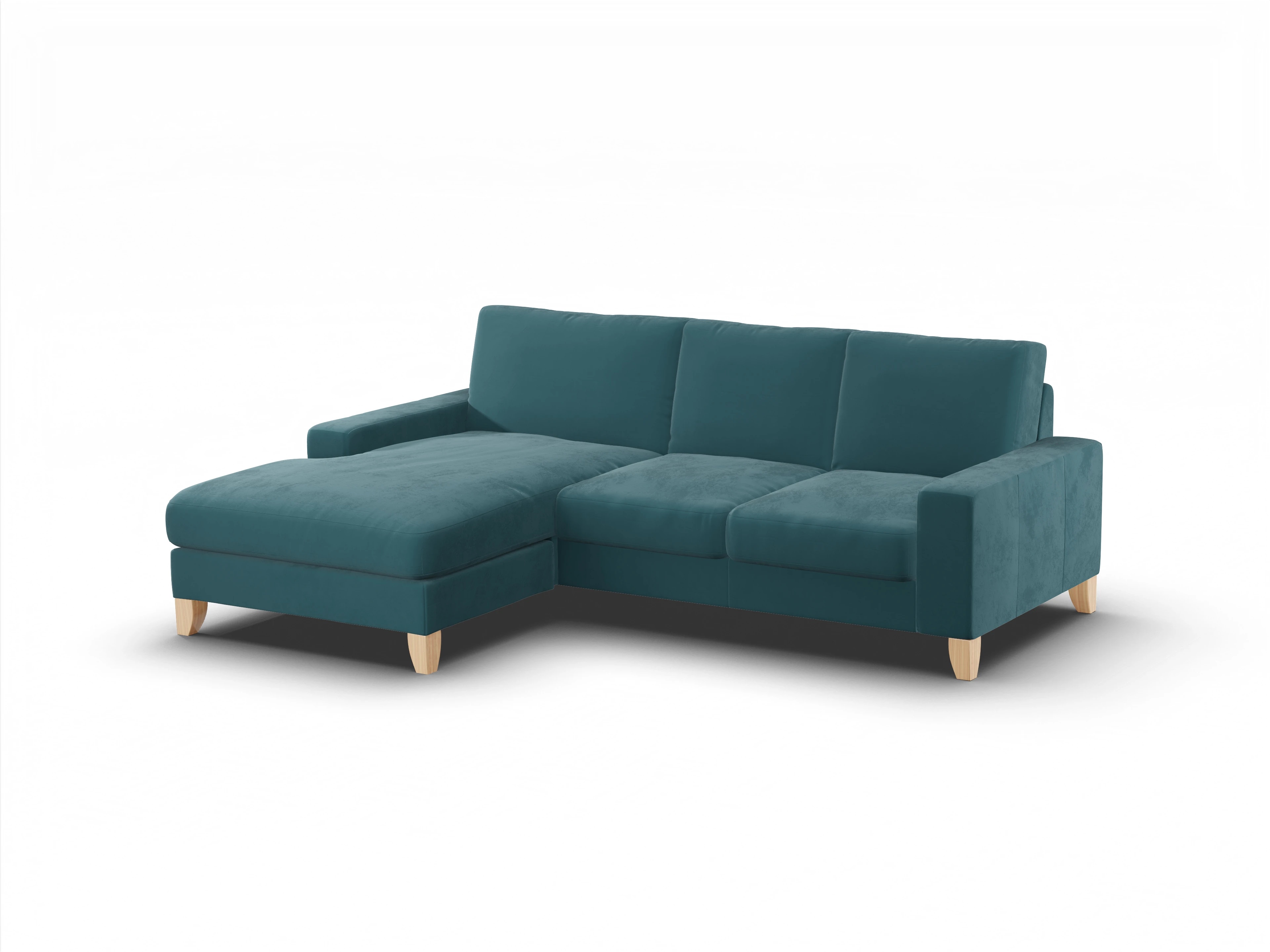 Ansicht des Produktes Casco 2.0 Ecksofa links Abschluss offen in Stoff Blau