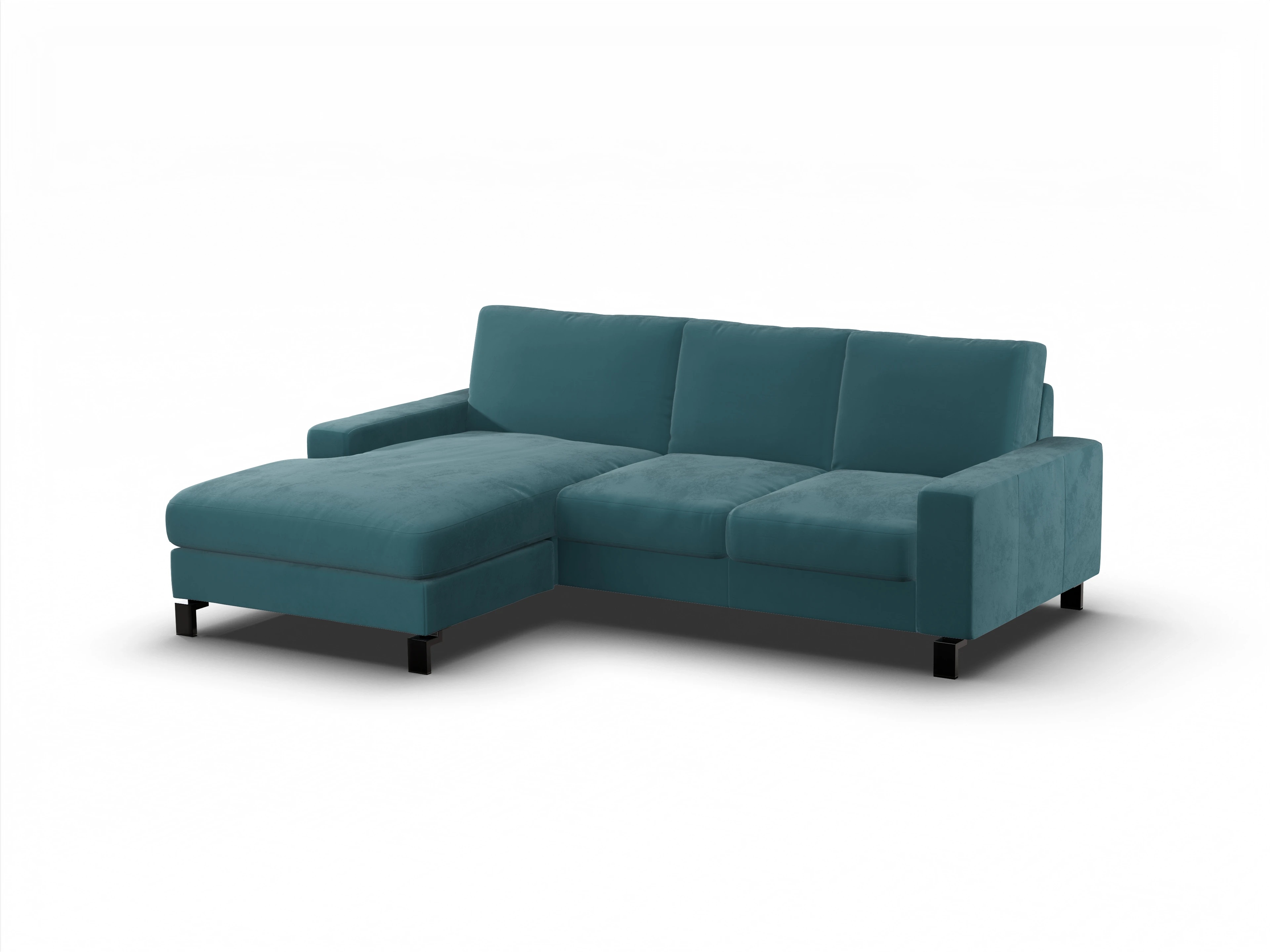 Ansicht des Produktes Casco 2.0 Ecksofa links Abschluss offen in Stoff Blau